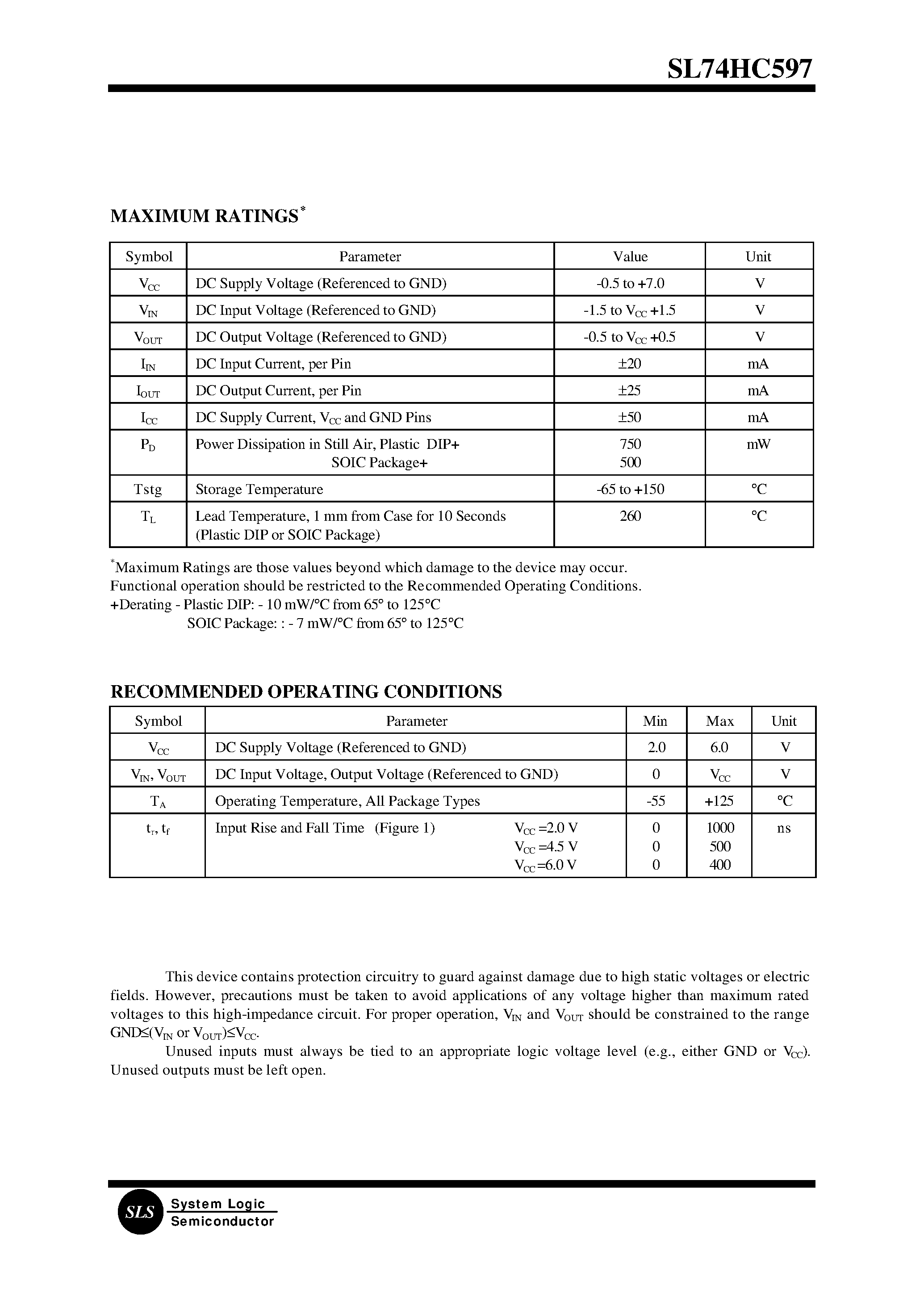 Даташит на микросхему SL74HC597D страница 2 Даташит SL74HC597D - 8-Bit Serial or Parallel-Input/ Serial-Output Shift Register with Input Latch(High-Performance Silicon-Gate CMOS) страница 2