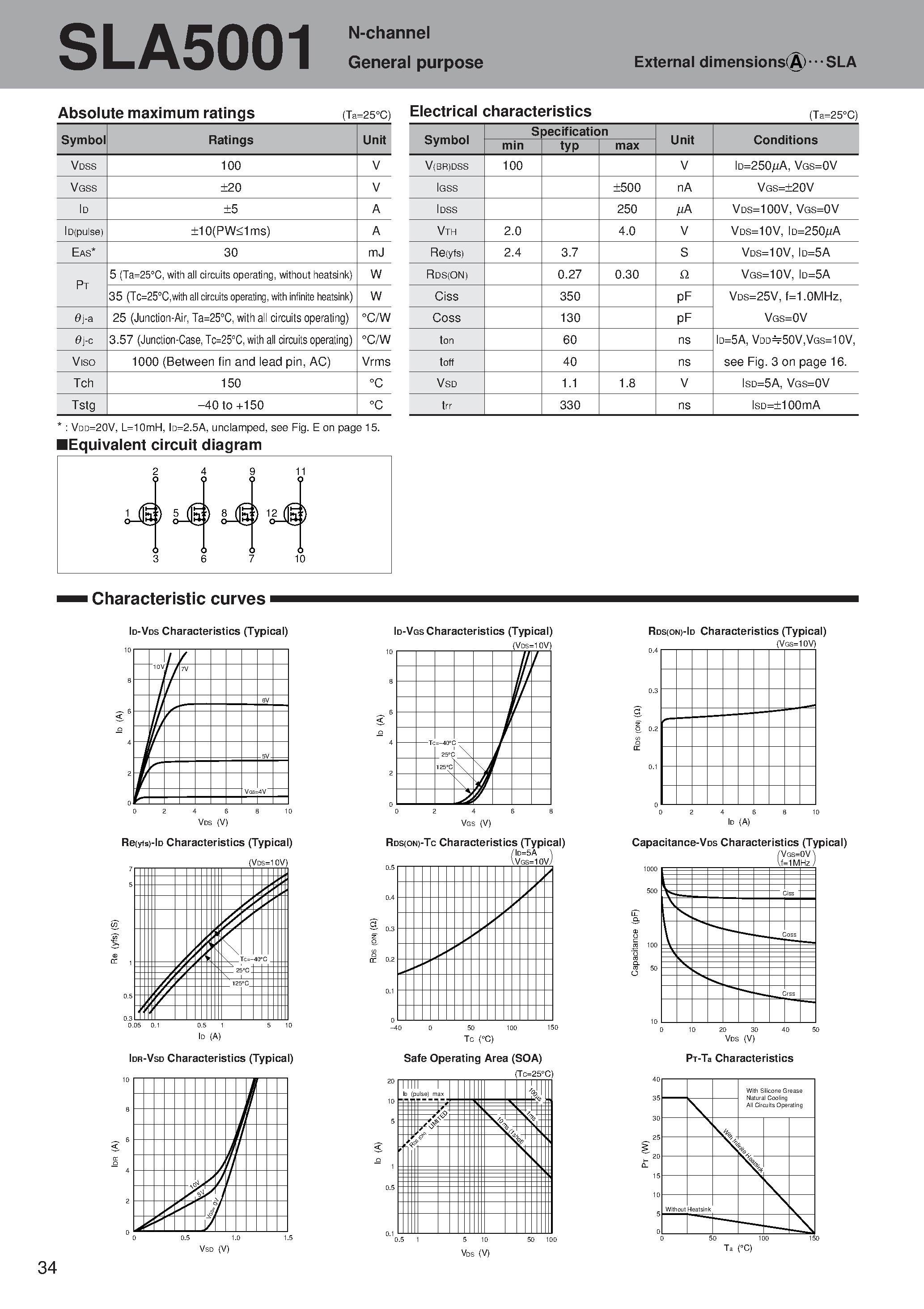 Datasheet SLA5001 page 1 Datasheet SLA5001 - N-channel General purpose page 1