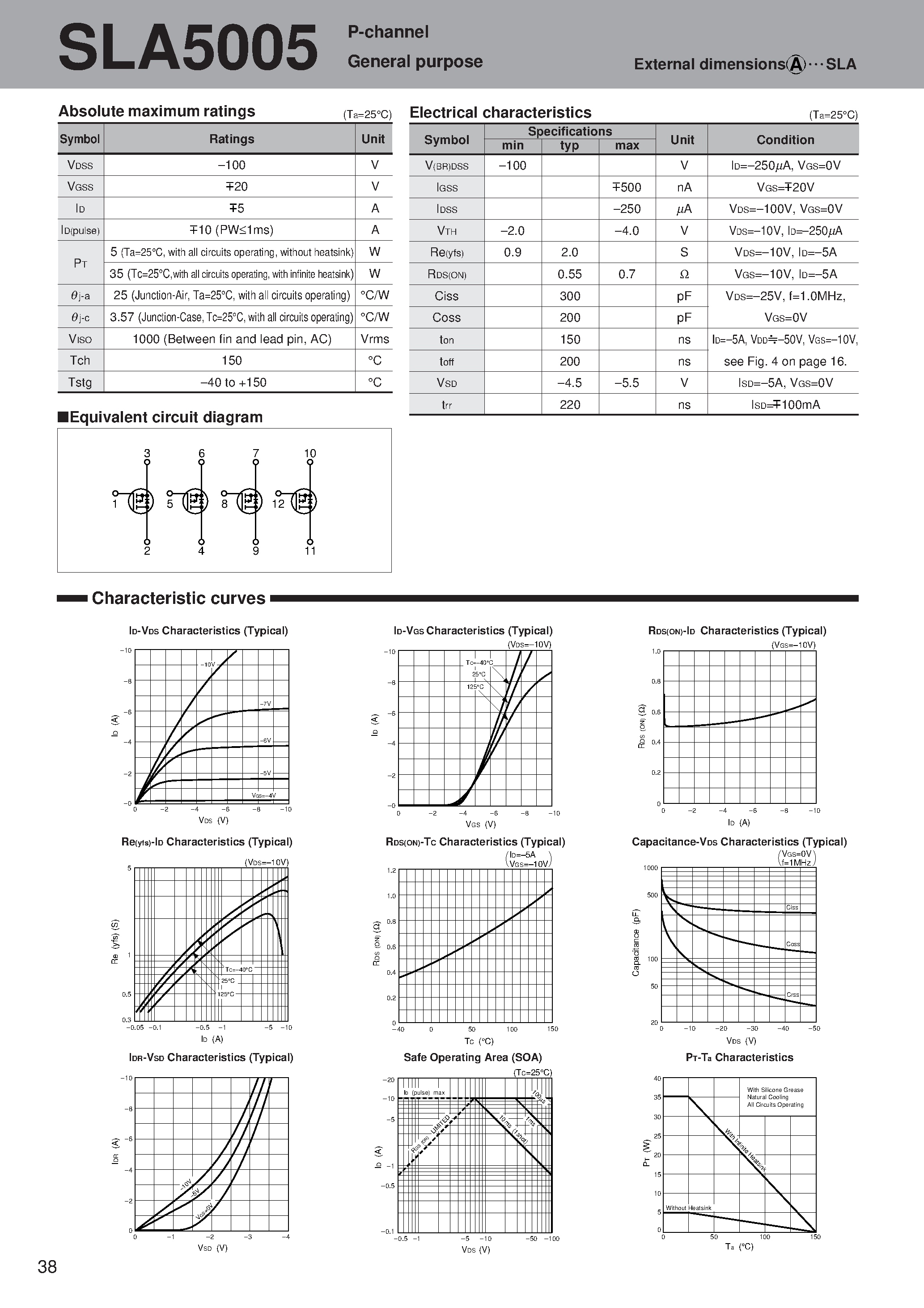 Datasheet SLA5005 page 1 Datasheet SLA5005 - P-channel General purpose page 1