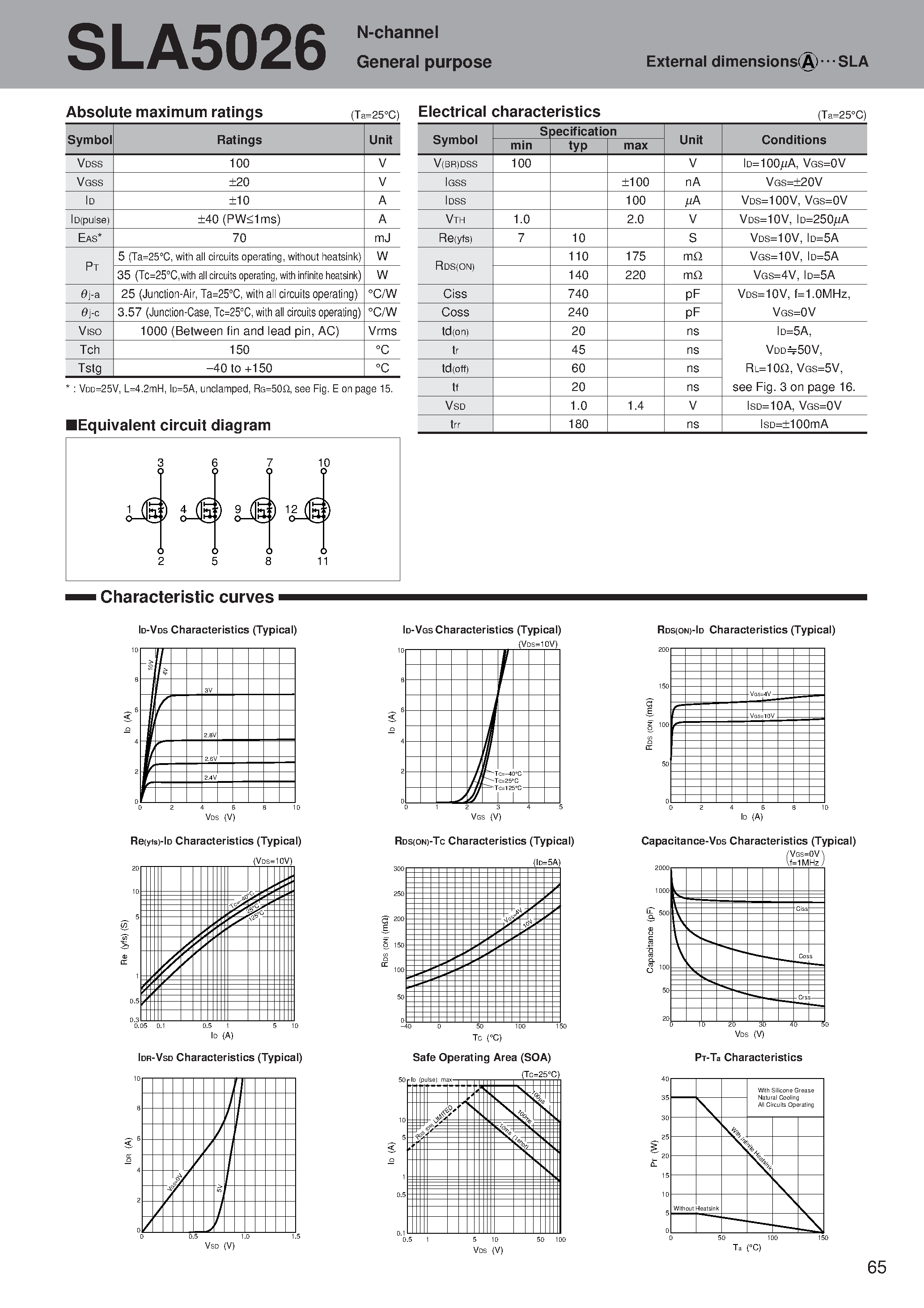 Datasheet SLA5026 page 1 Datasheet SLA5026 - N-channel General purpose page 1