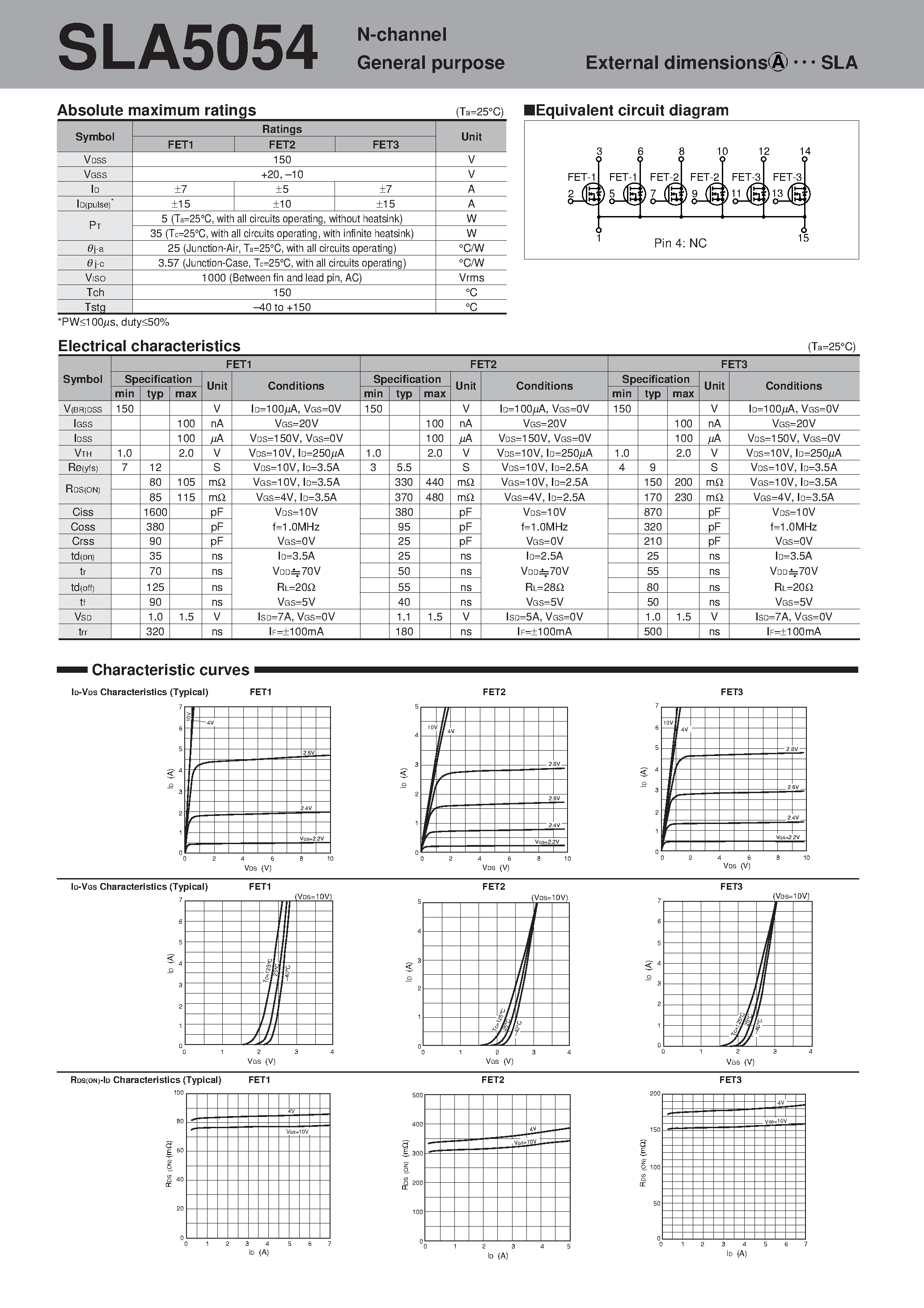 Datasheet SLA5054 page 1 Datasheet SLA5054 - N-channel General purpose page 1