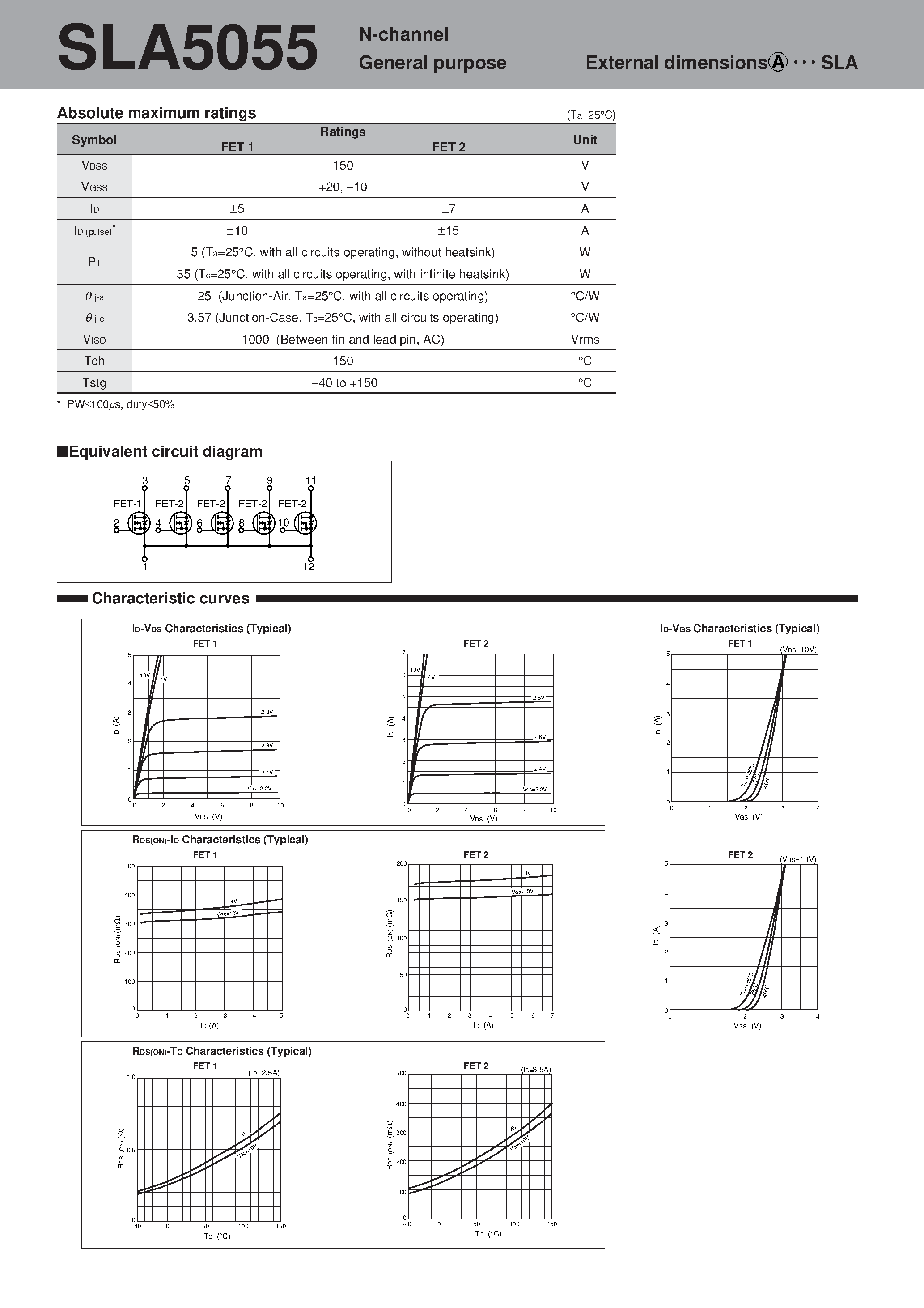 Datasheet SLA5055 - N-channel General purpose page 1