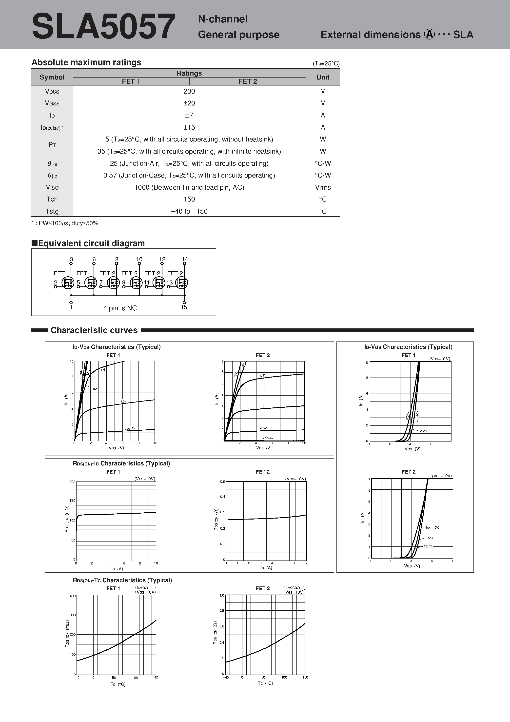 Datasheet SLA5057 - N-channel General purpose page 1