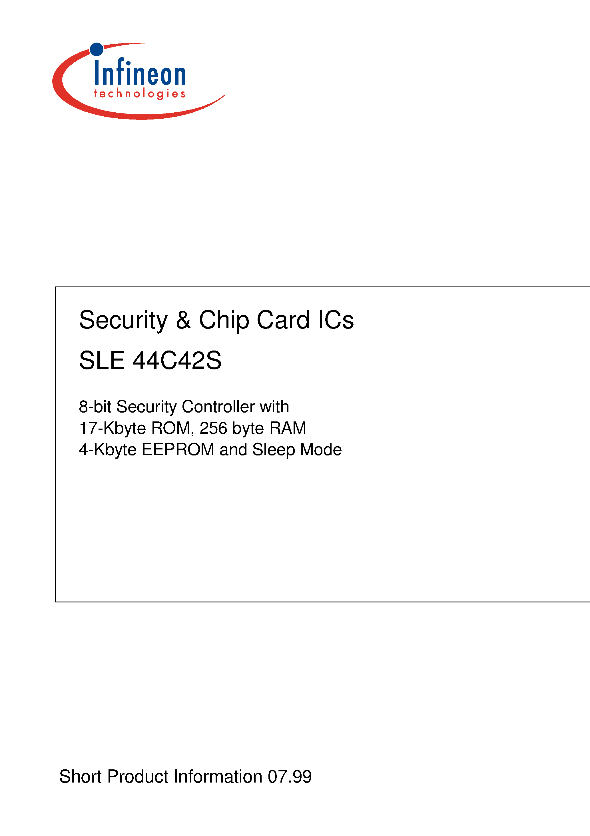 Datasheet SLE44C42S-V5-F7-C - Security & Chip Card ICs page 1