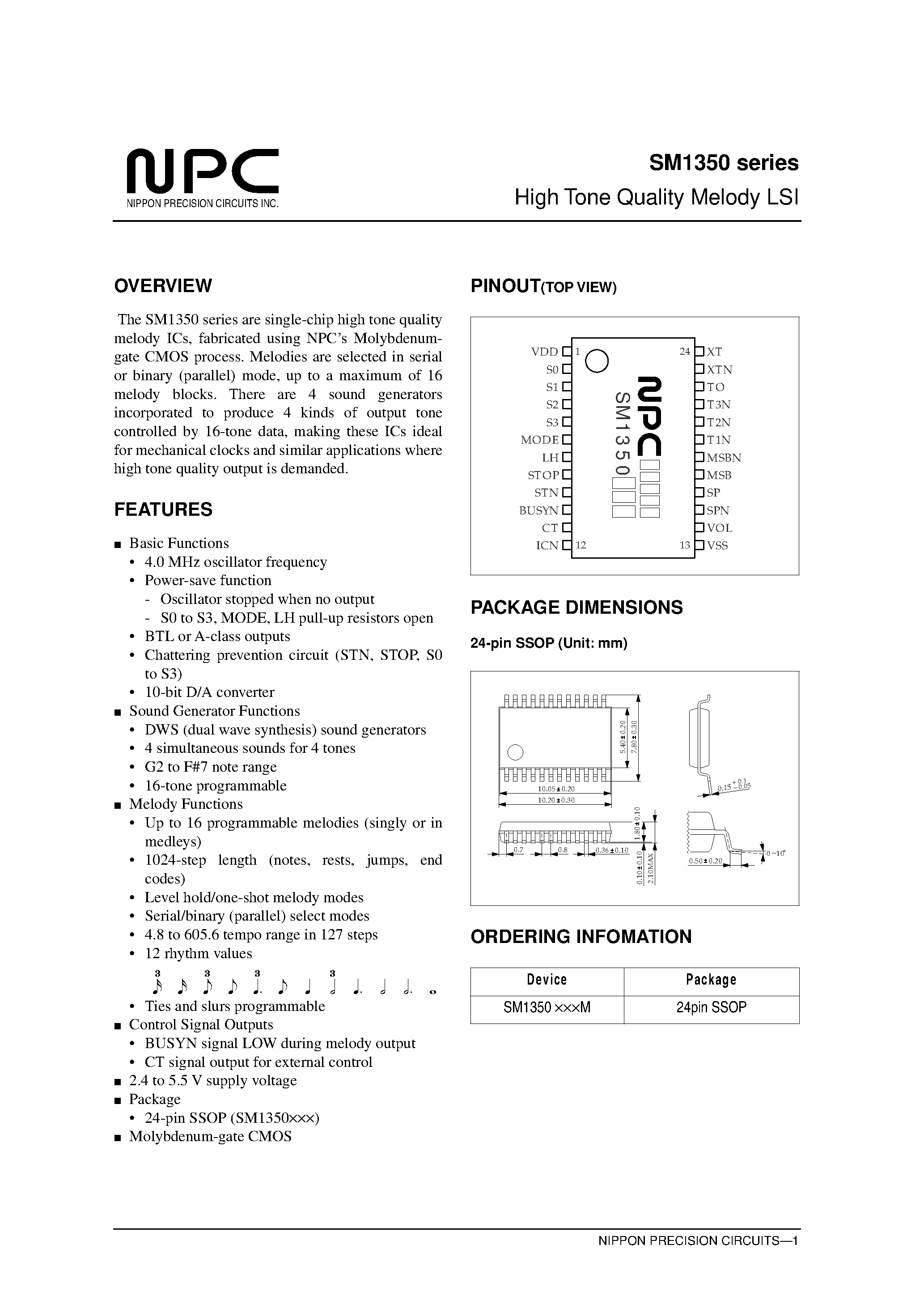 Datasheet SM140 - Silicon epitaxial planer type page 1