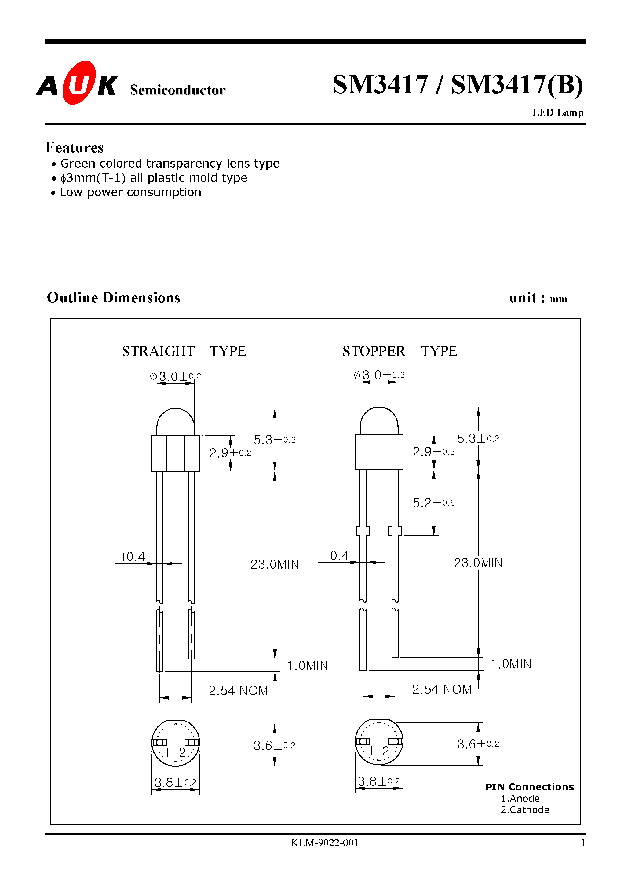 Даташит на микросхему SM3417(B) страница 1 Даташит SM3417(B) - LED Lamp страница 1