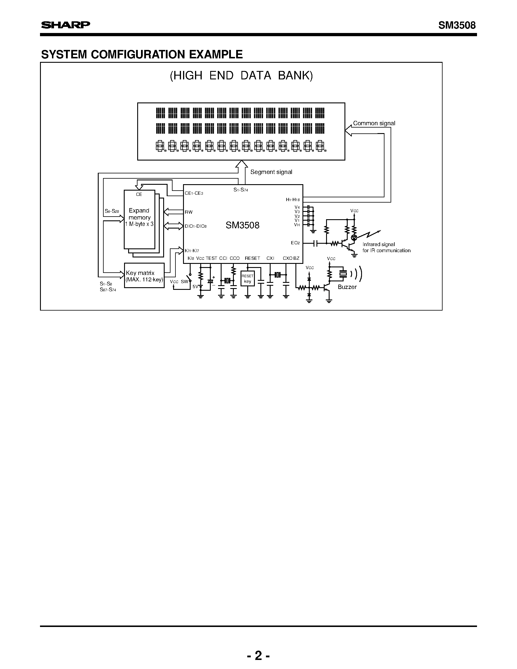 Даташит на микросхему SM3508 страница 2 Даташит SM3508 - 4-Bit Single-Chip Microcomputer(For Data Bank Use) страница 2