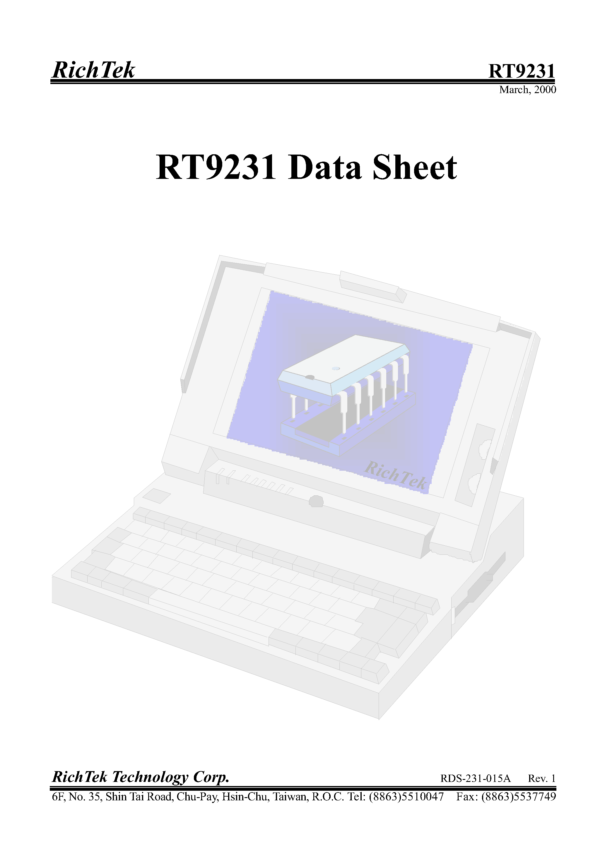 Datasheet RT9231 - Advaned PWM and Triple Linear Power Controller page 1