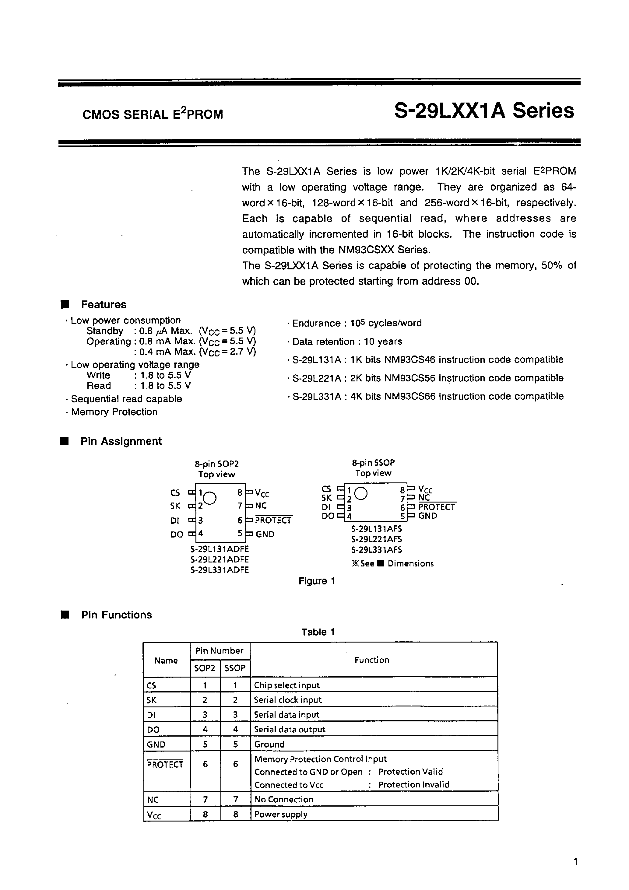 Даташит на микросхему S-29L331AFS страница 2 Даташит S-29L331AFS - CMOS SERIAL EEPROM страница 2