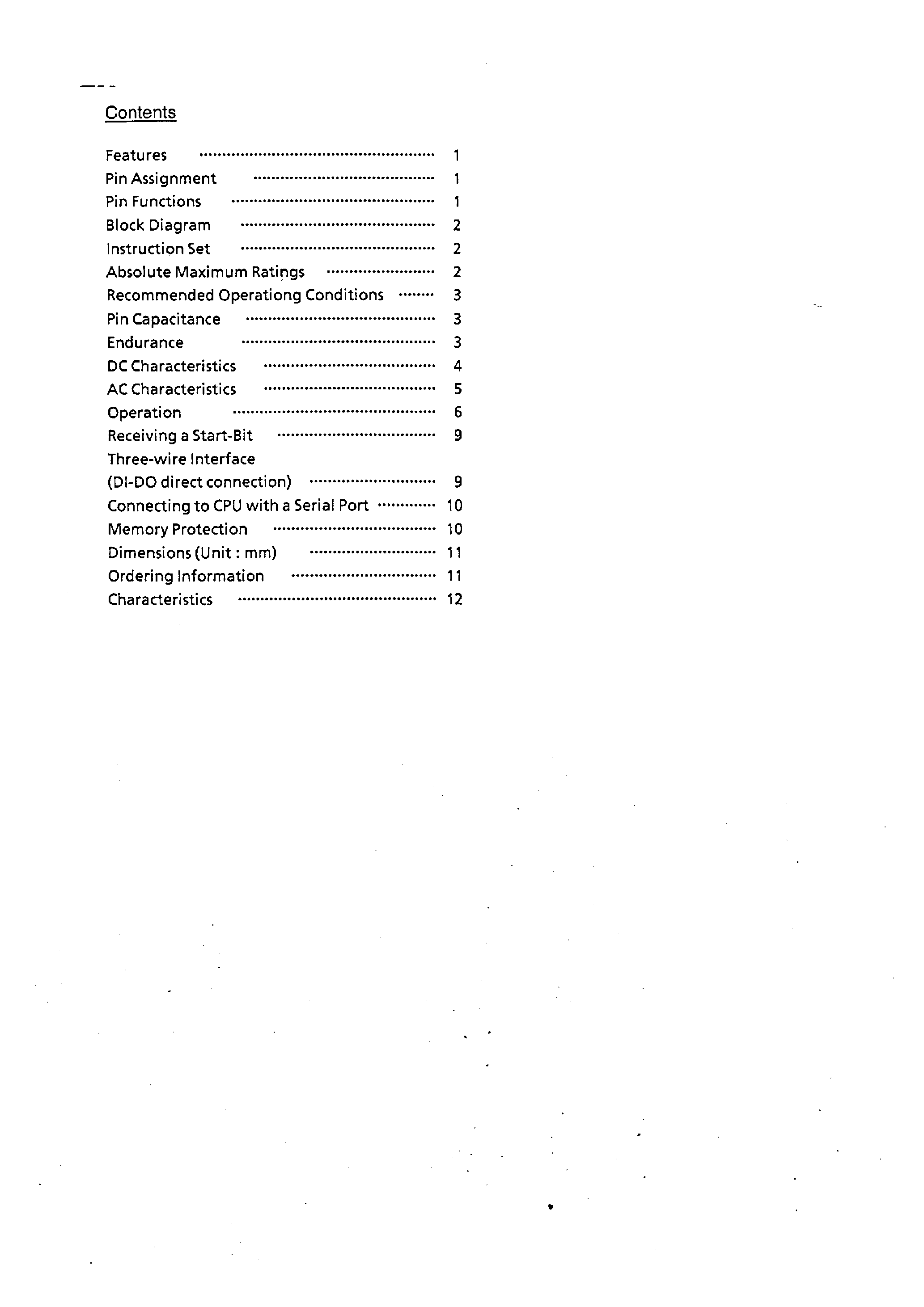 Datasheet S-29X94A - CMOS SERIAL EEPROM page 1