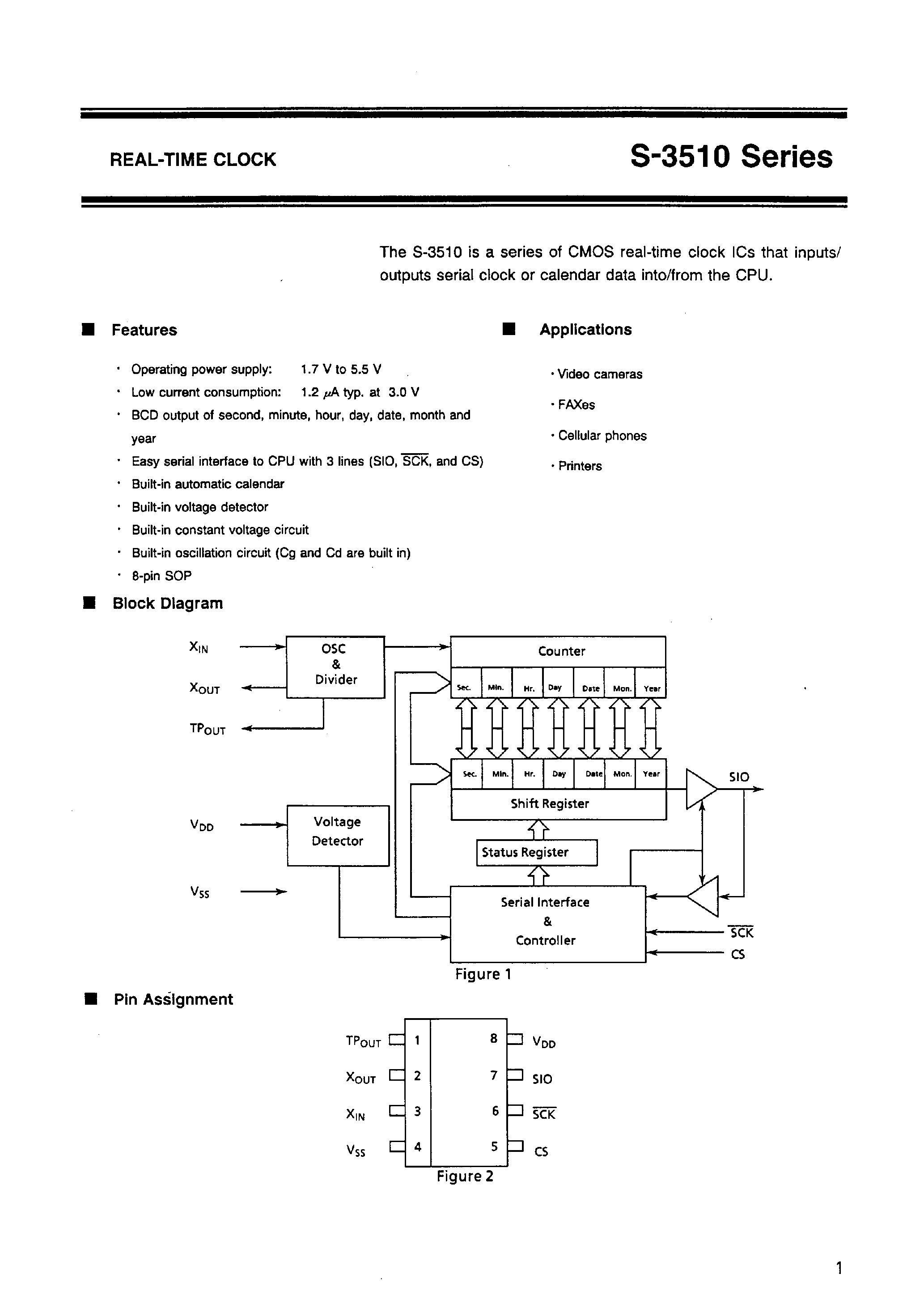 Даташит S-3510ANFJ - REAL-TIME CLOCK страница 2