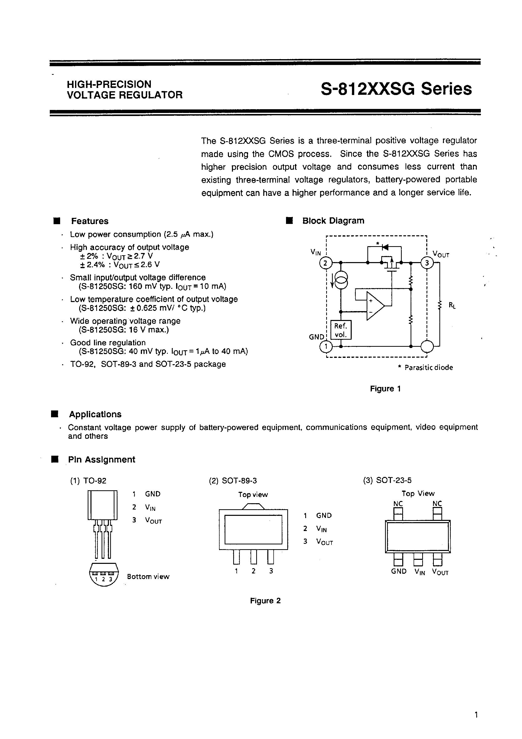 Datasheet S-81215SG page 2 Datasheet S-81215SG - HIGH-PRECISION VOLTAGE REGULATOR page 2