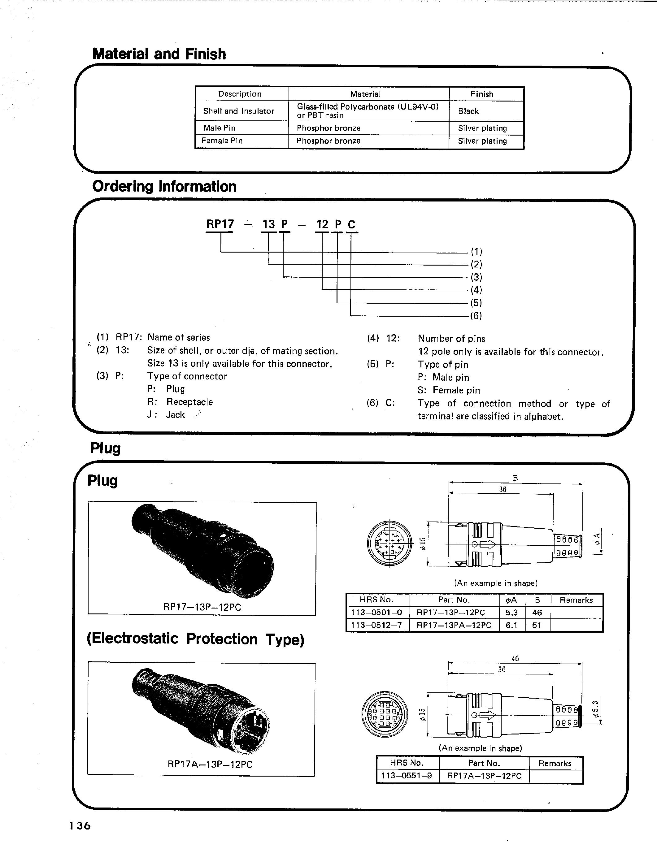 Даташит RP1713-J-12SC - Push-Pull Lock Connectors страница 2