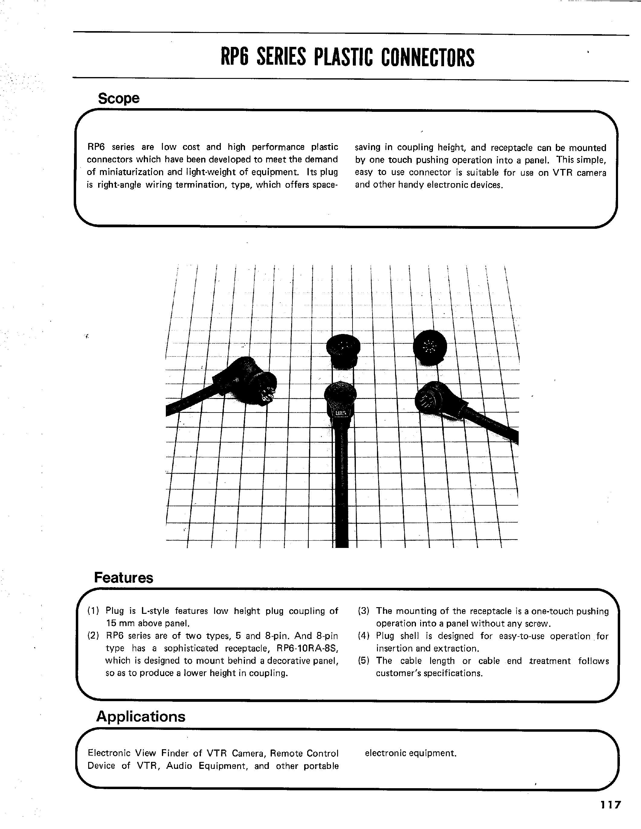 Datasheet RP6-12R-10S - PLASTIC CONNECTORS page 1