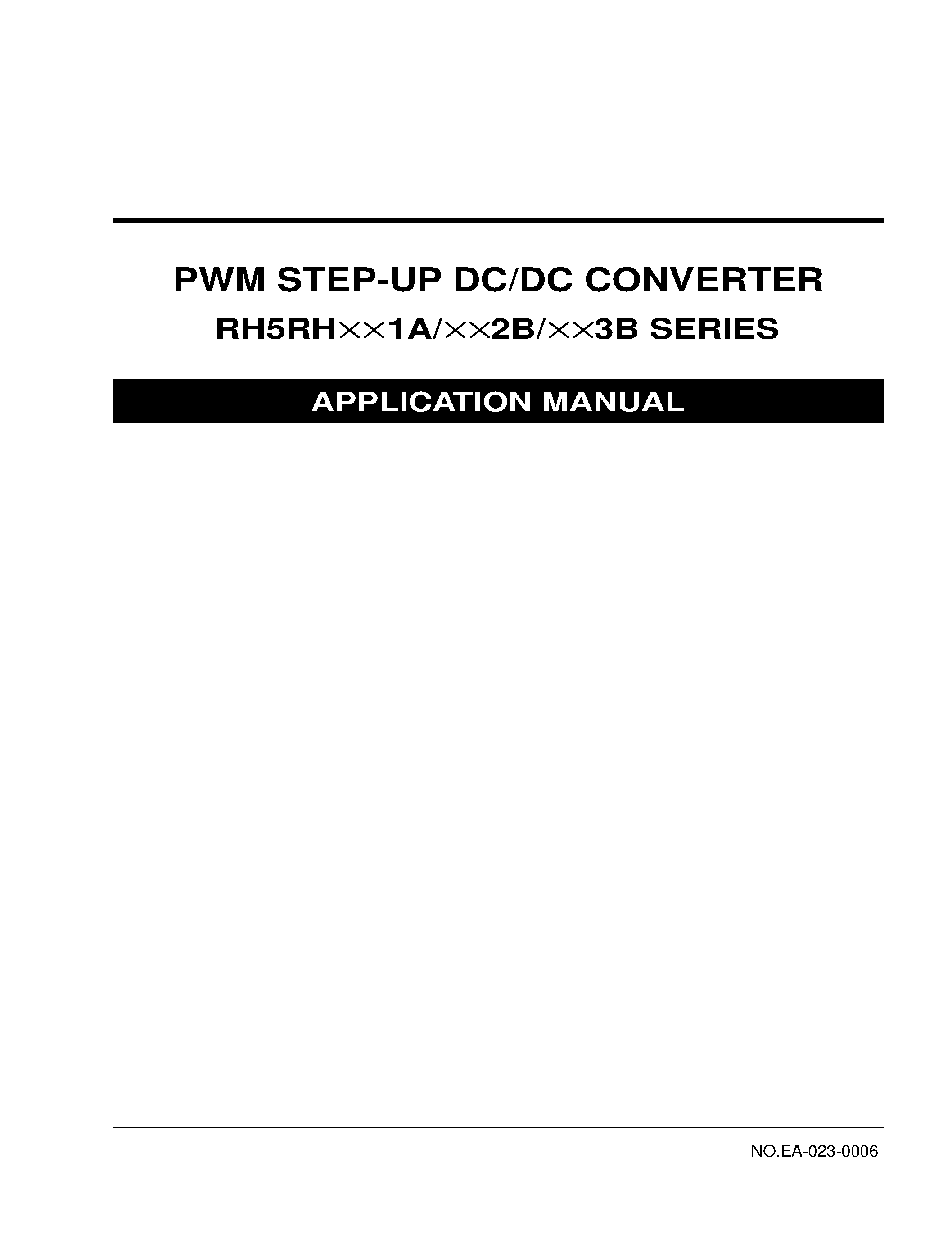 Datasheet RH5RH501A-T2 - PWM STEP-UP DC/DC CONVERTER page 1