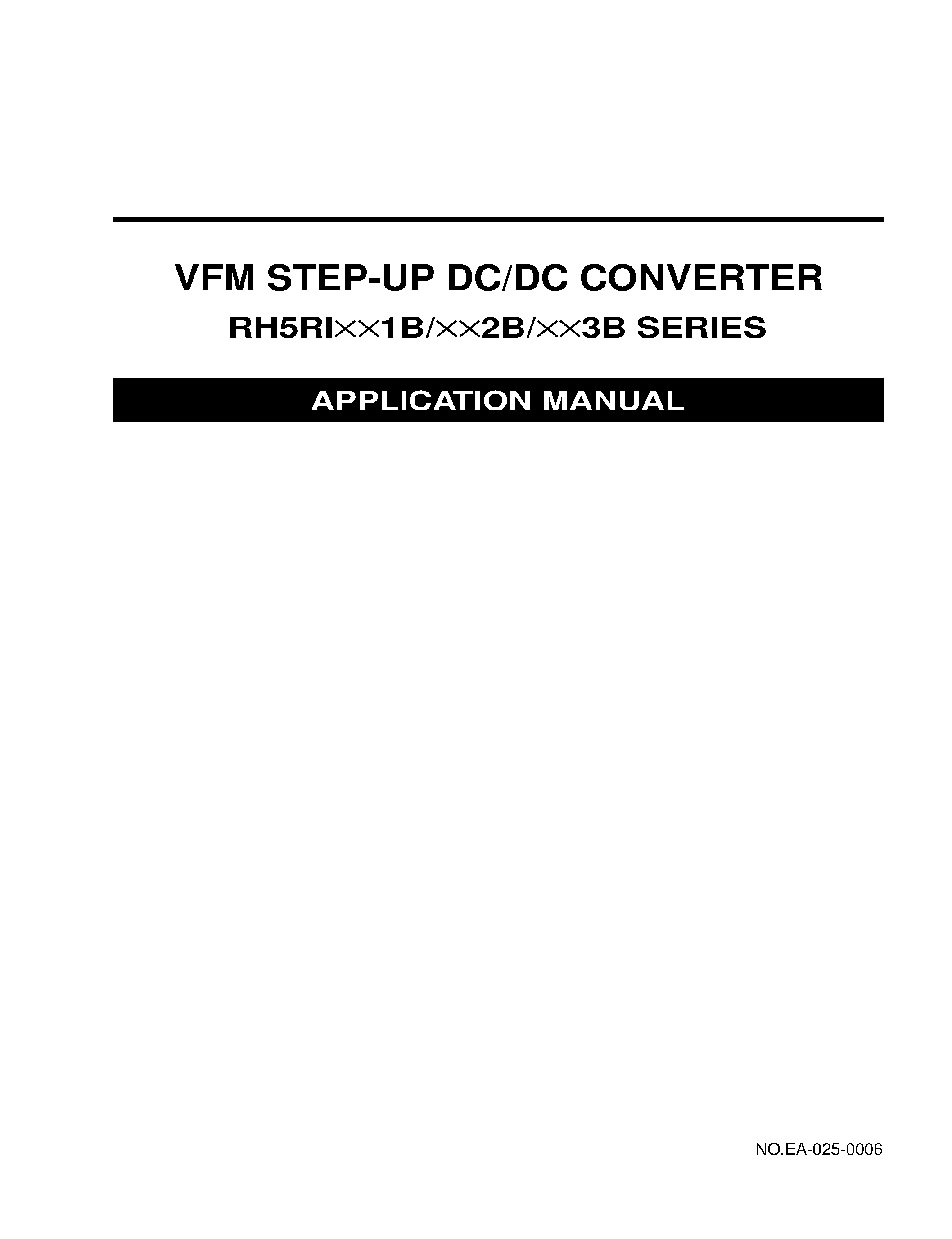 Datasheet RH5RI503B-T2 page 1 Datasheet RH5RI503B-T2 - VFM STEP-UP DC/DC CONVERTER page 1