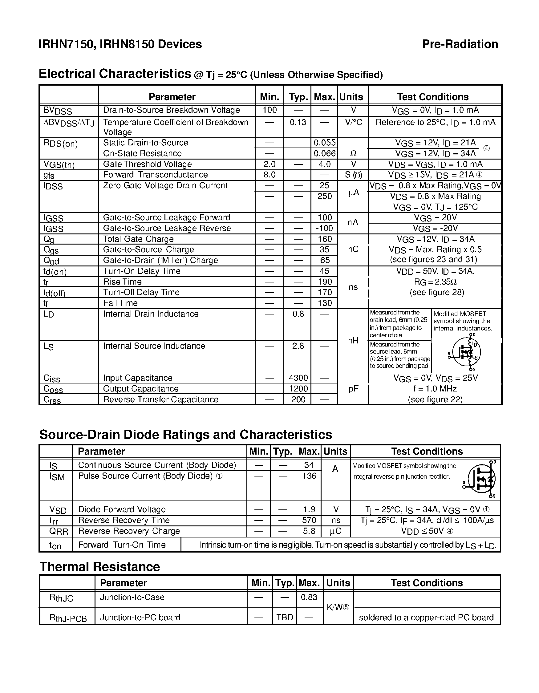 Datasheet RHN7150 - TRANSISTOR N-CHANNEL page 2