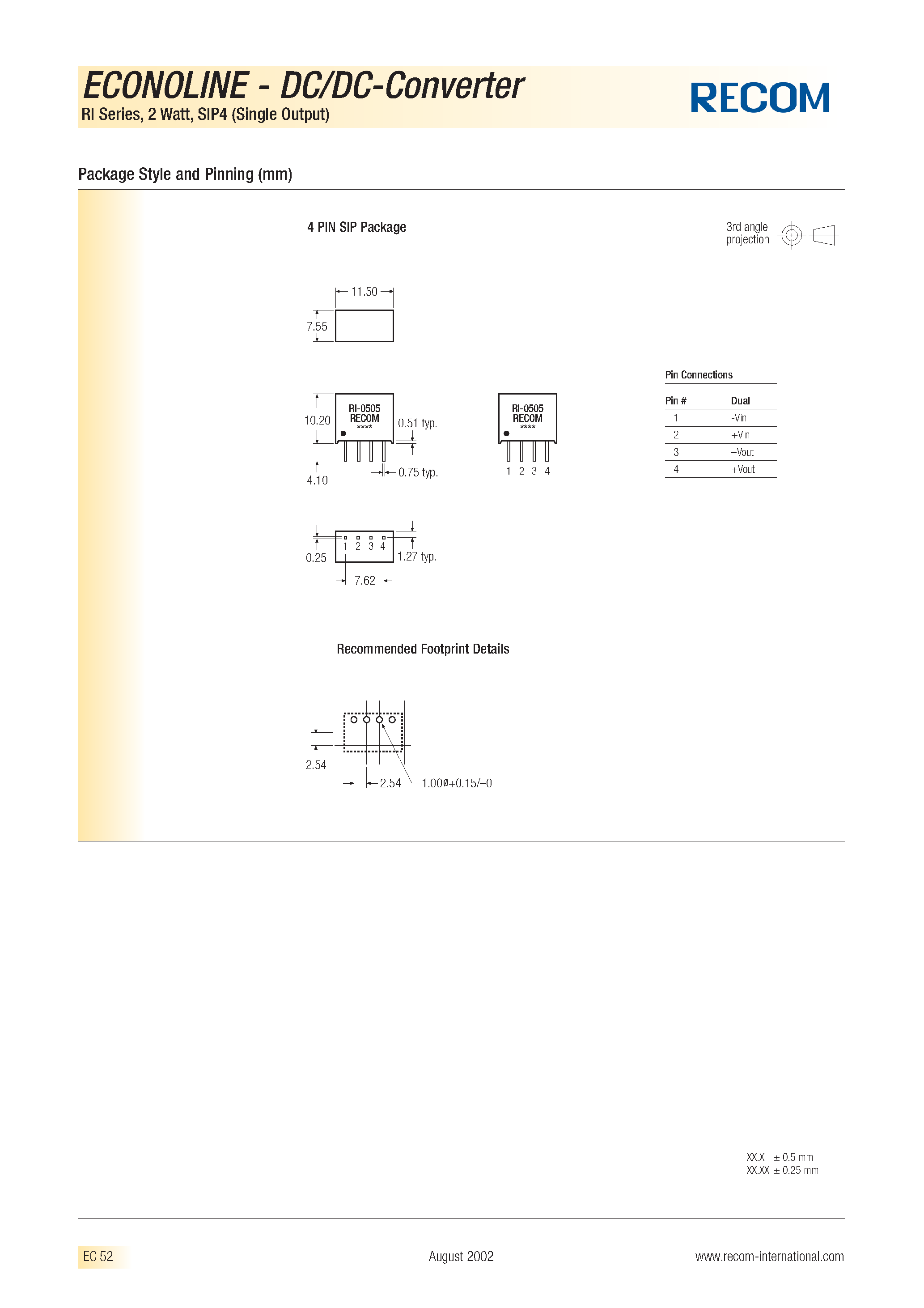 Datasheet RI-093.3 - ECONOLINE DC/DC-CONVERTER page 2