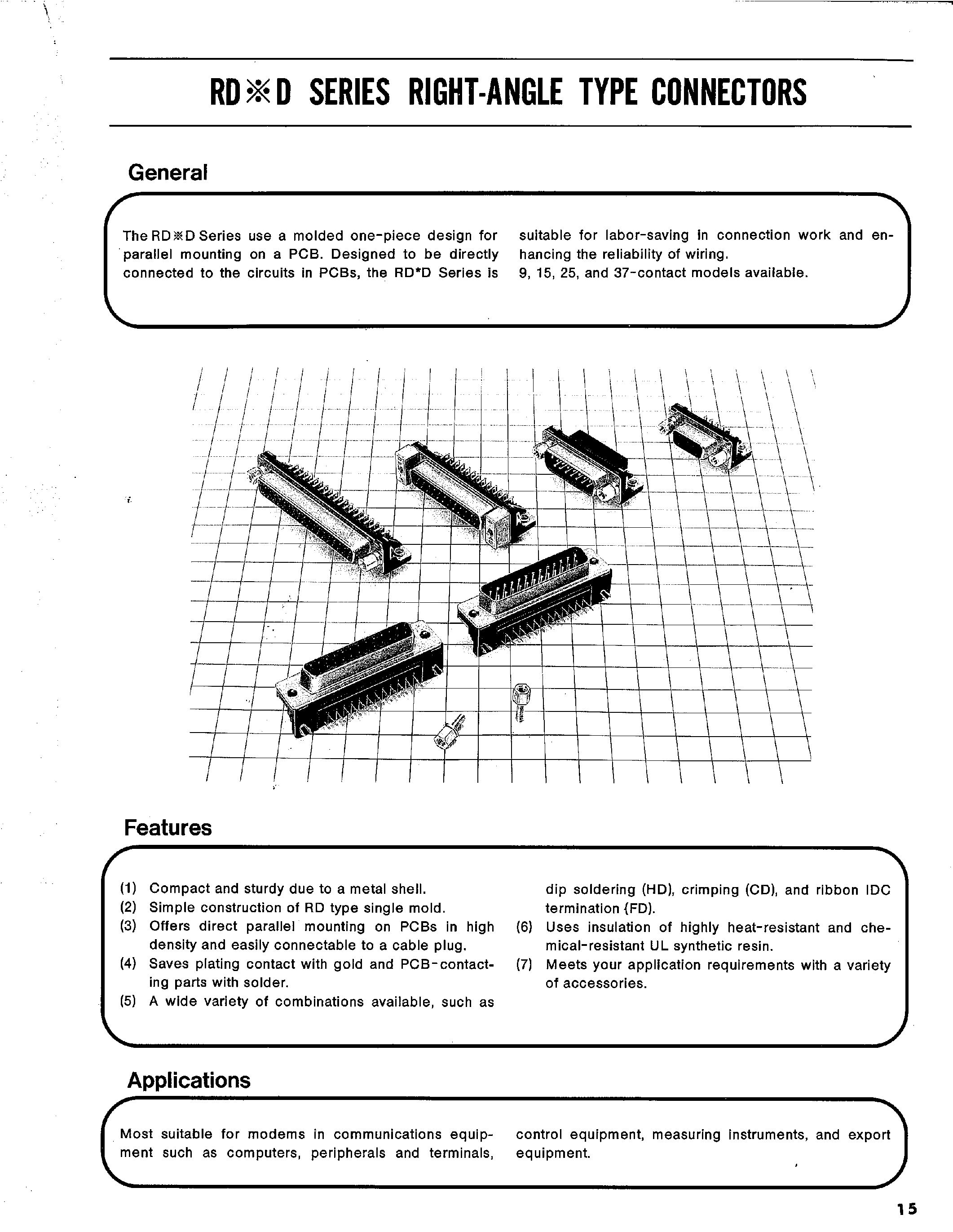 Datasheet RDAD-25P page 1 Datasheet RDAD-25P - RIGHT-ANGLE TYPE CONNECTORS page 1