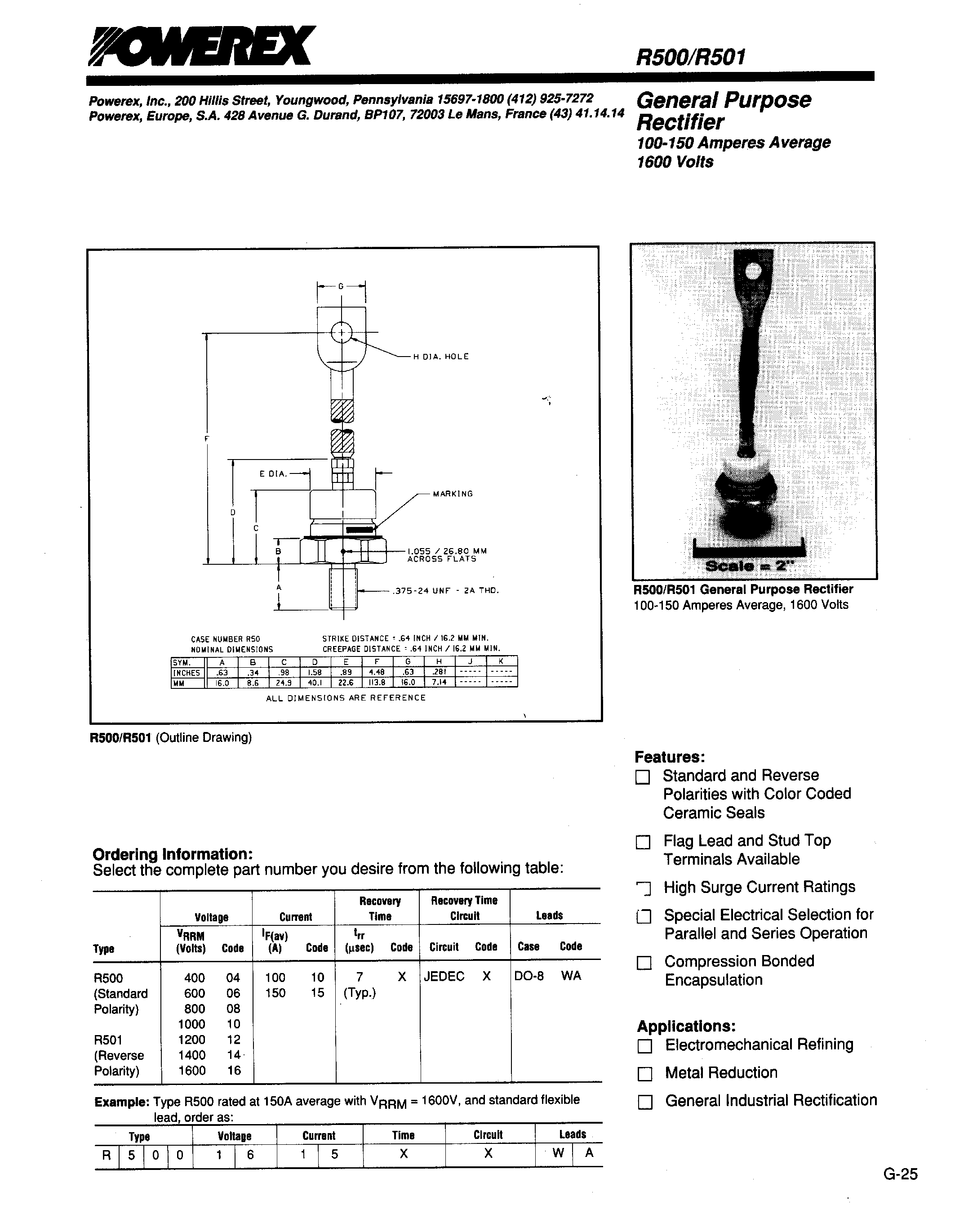 Даташит R5011010 - General Purpose Rectifier страница 1