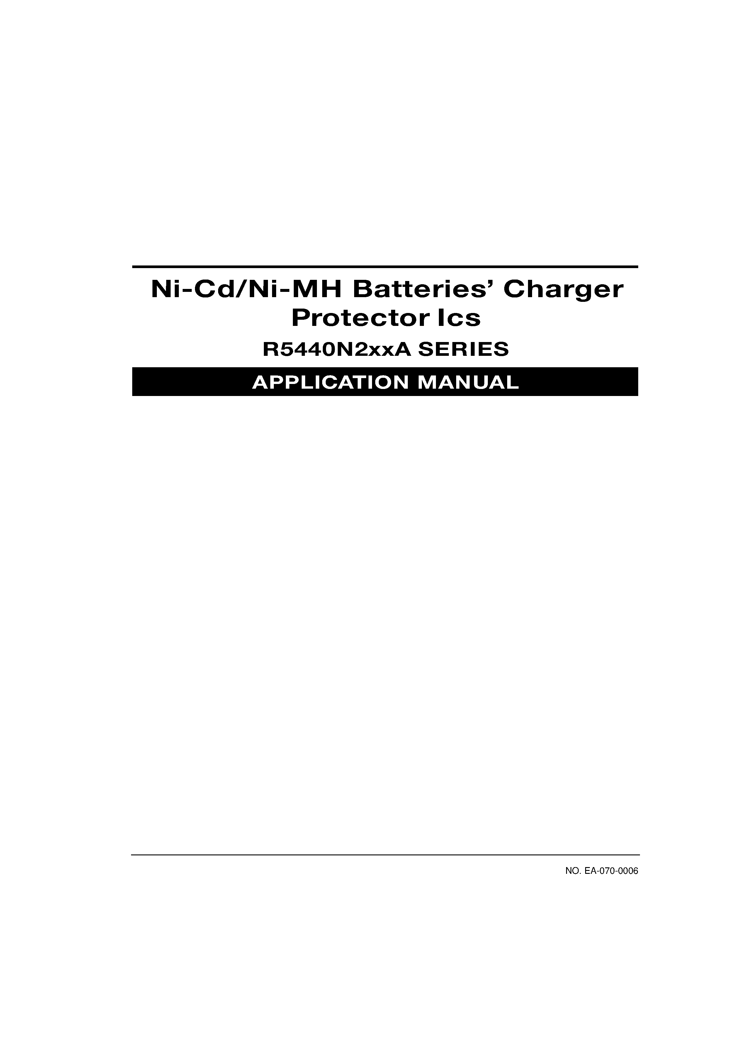 Datasheet R5440N202A-TR - Ni-Cd/Ni-MH Batteries Charger Protector Ics page 1
