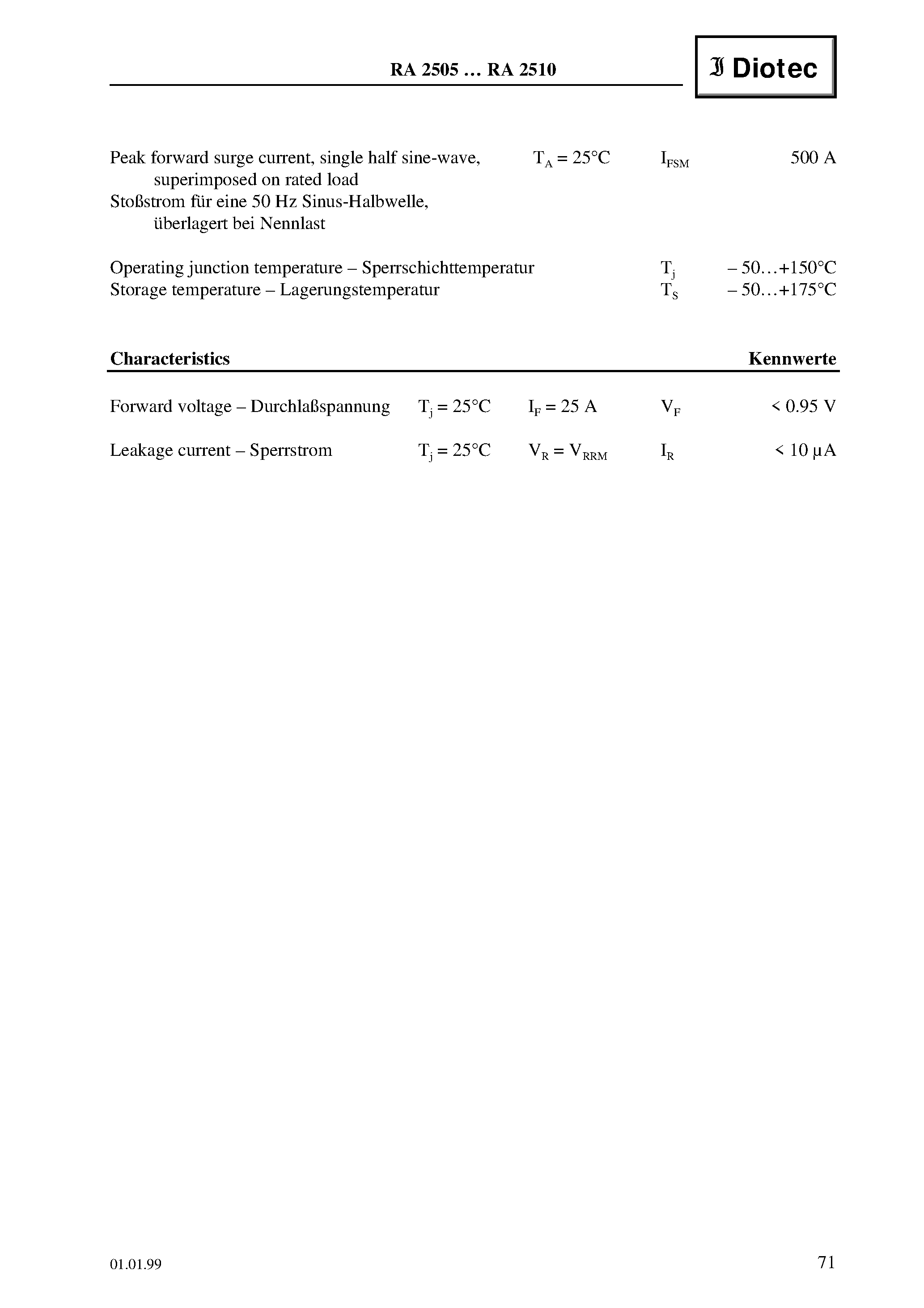Даташит RA254 - Silicon Rectifier Button-Cells страница 2