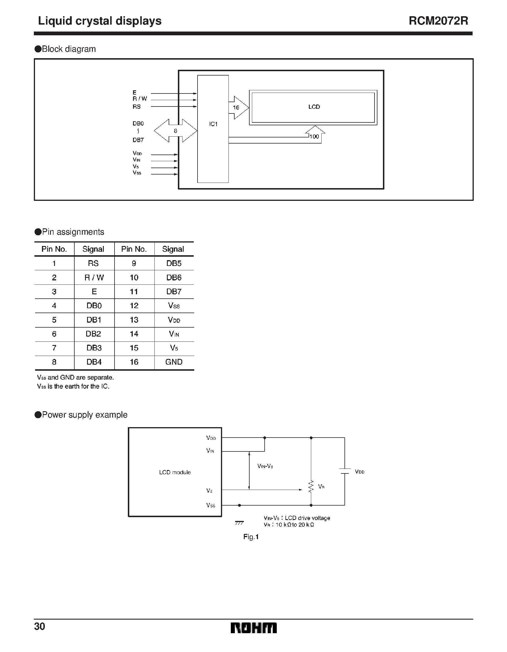 Datasheet RCM2072R - 20 characters X 2 lines COG module page 2