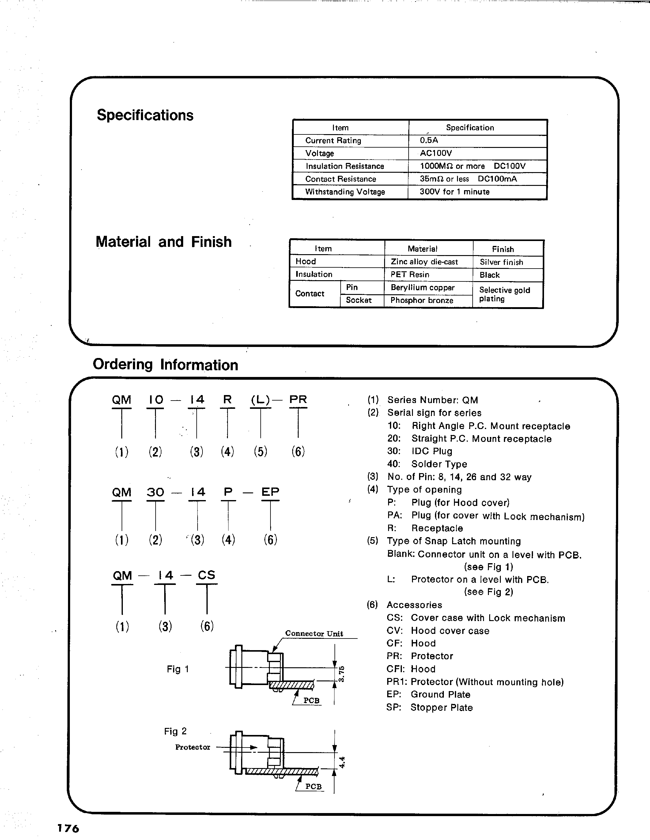 Datasheet QM40-8PL-CF page 2 Datasheet QM40-8PL-CF - QM (1.78mm-070) CONNECTORS page 2