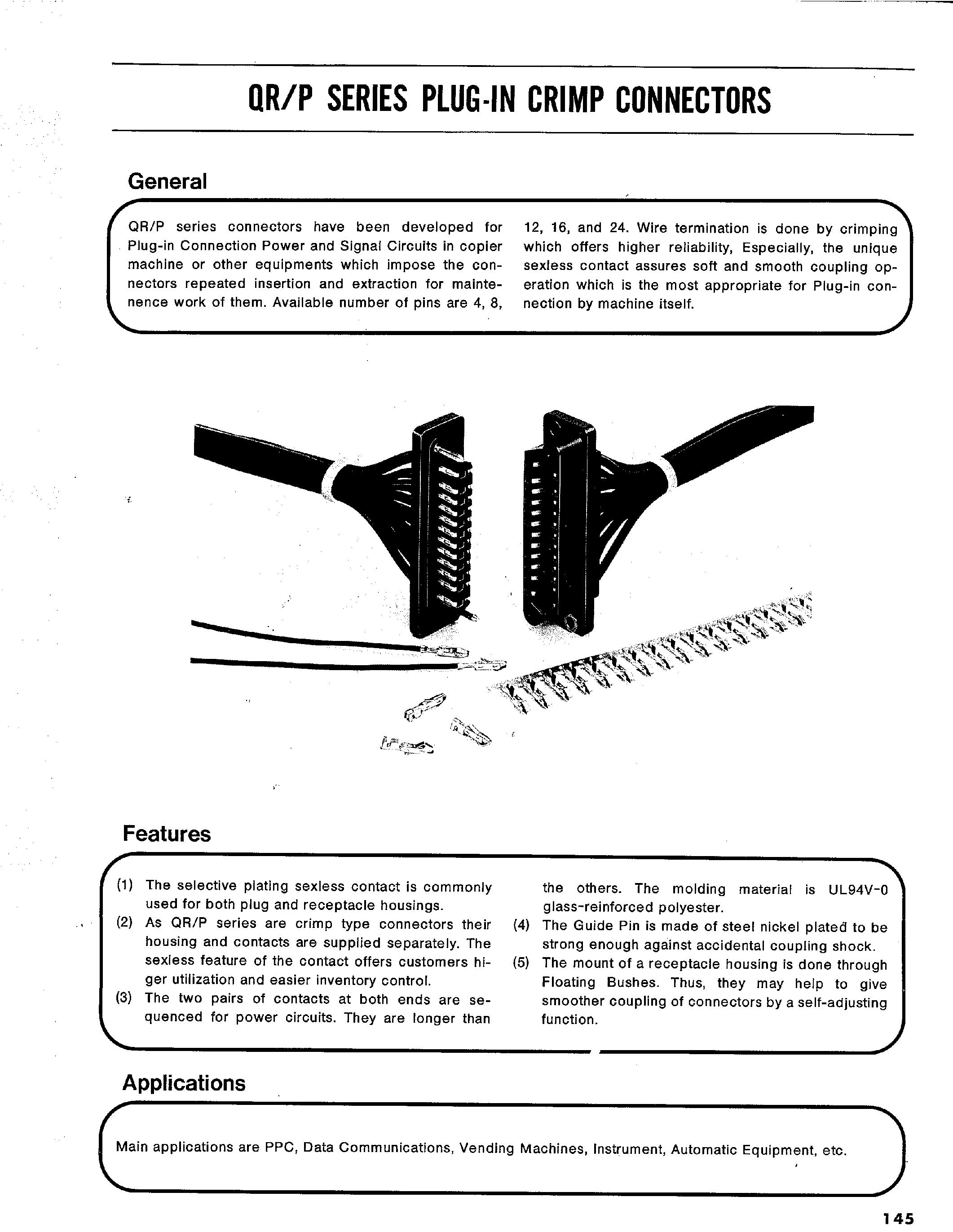 Datasheet QR/P-12S-C01 page 1 Datasheet QR/P-12S-C01 - QR/P SERIES PLUG-IN CRIMP CONNECTORS page 1