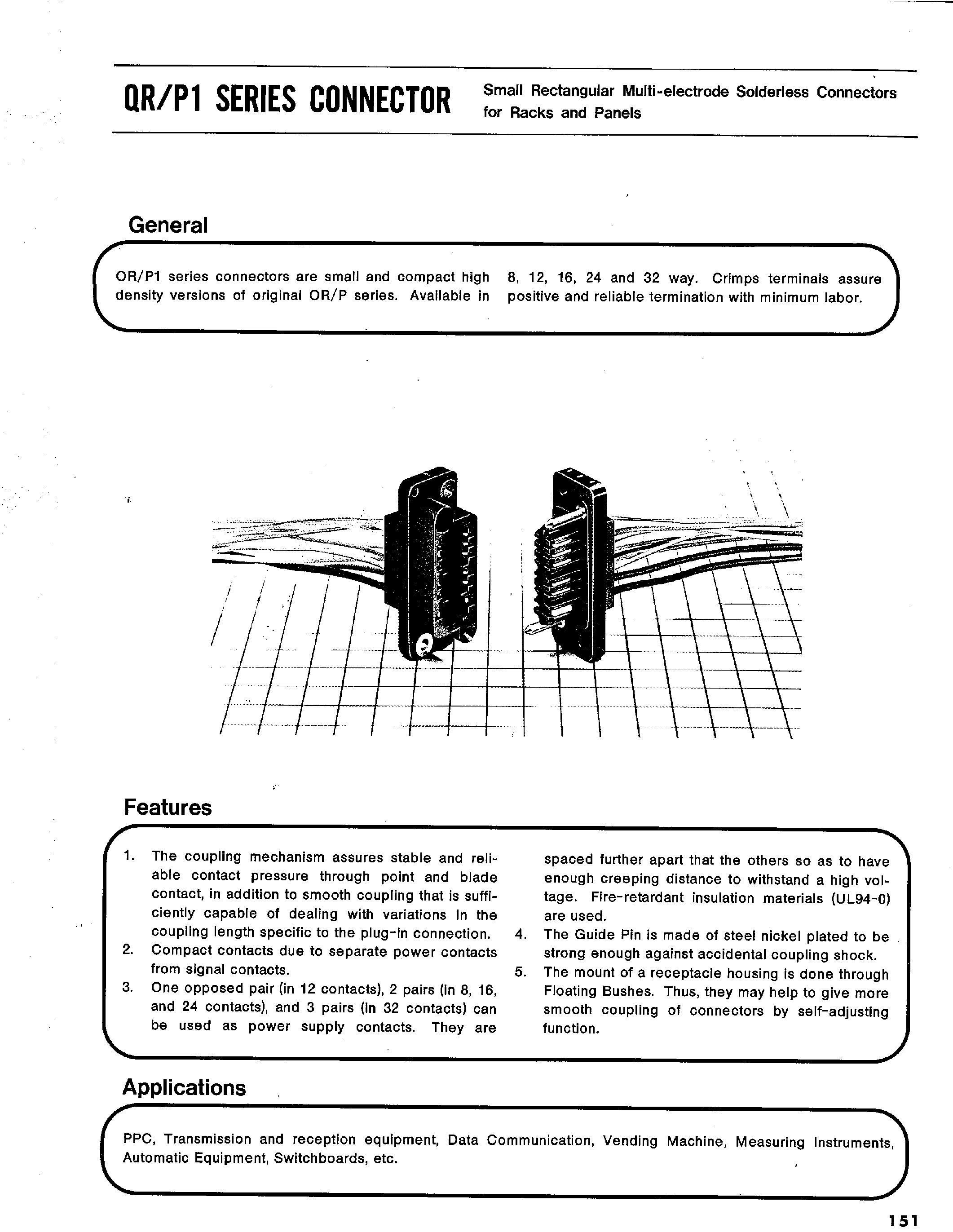 Даташит QR/P1-PC1A-121 - QP/P1 SERIES CONNECTOR страница 1