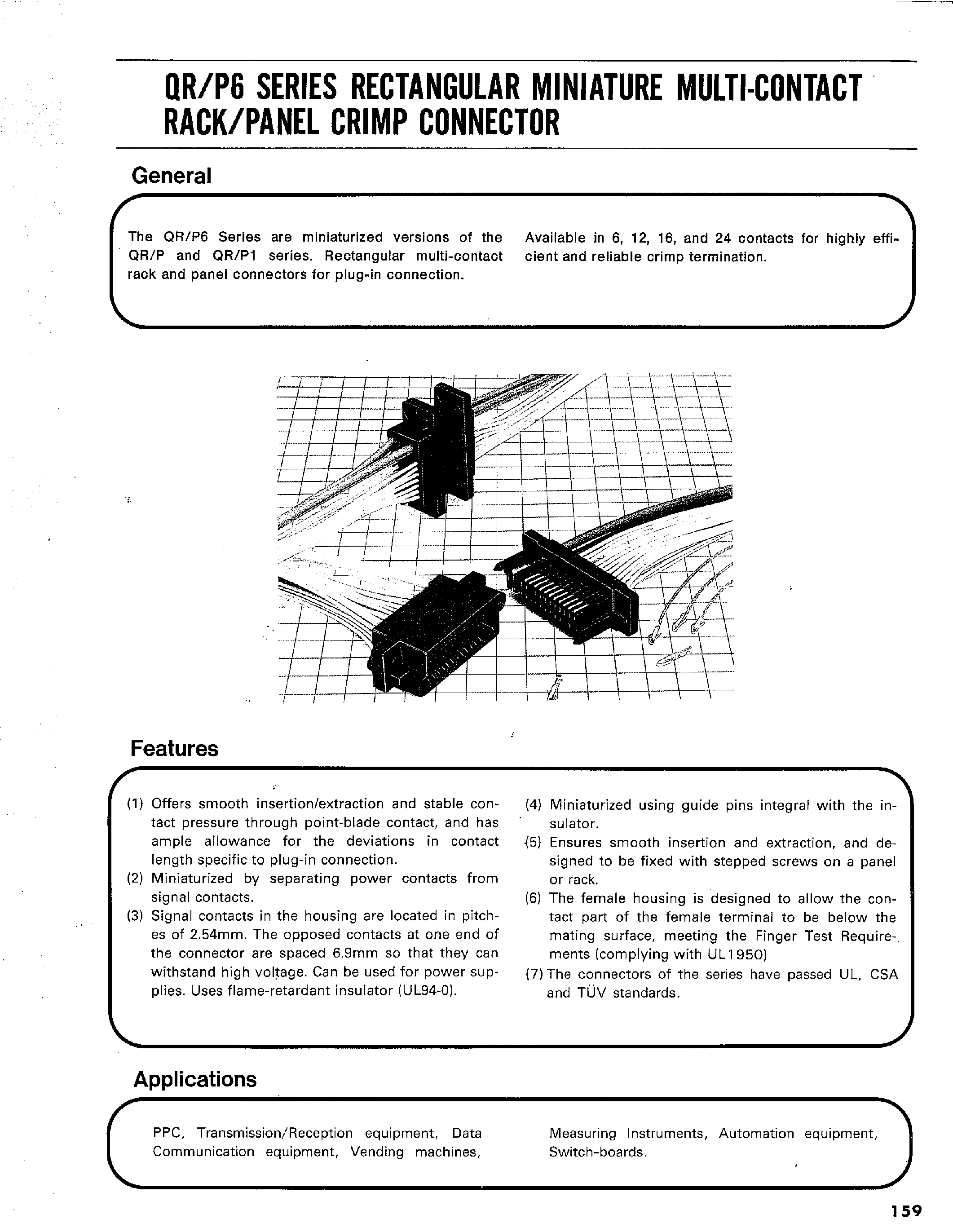 Datasheet QR/P6-24S-C - RECTANGULAR MINIATURE MULTI-CONTACT RACK/PANEL CRIMP CONNECTOR page 1