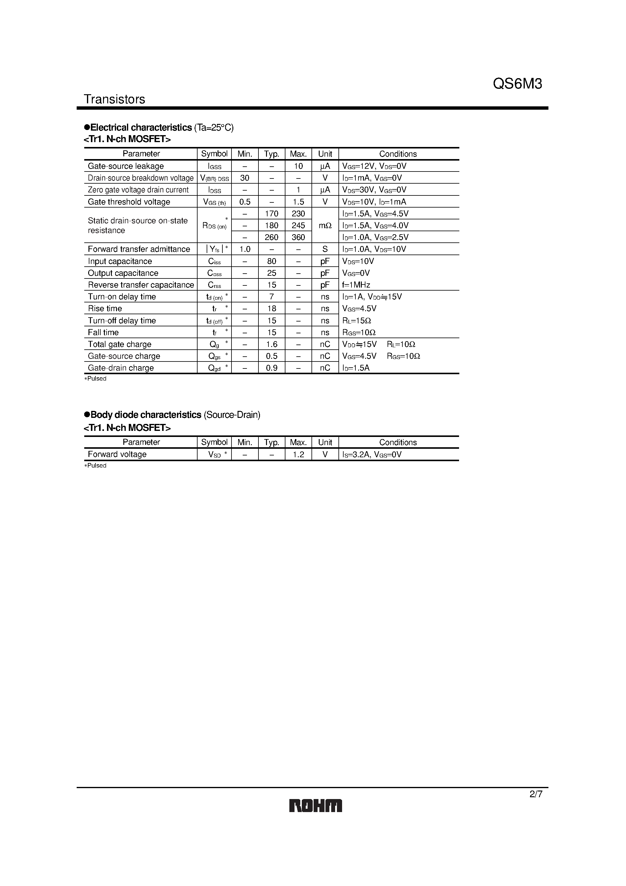 Datasheet QS6M3 - Small switching page 2