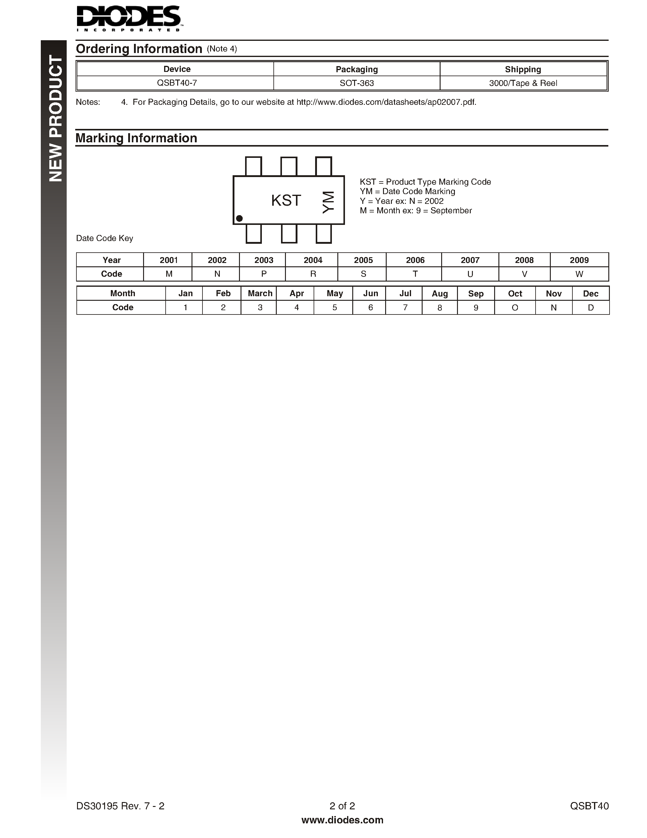 Datasheet QSBT40-7 - QUAD DATA LINE SCHOTTKY BUS TERMINATOR page 2