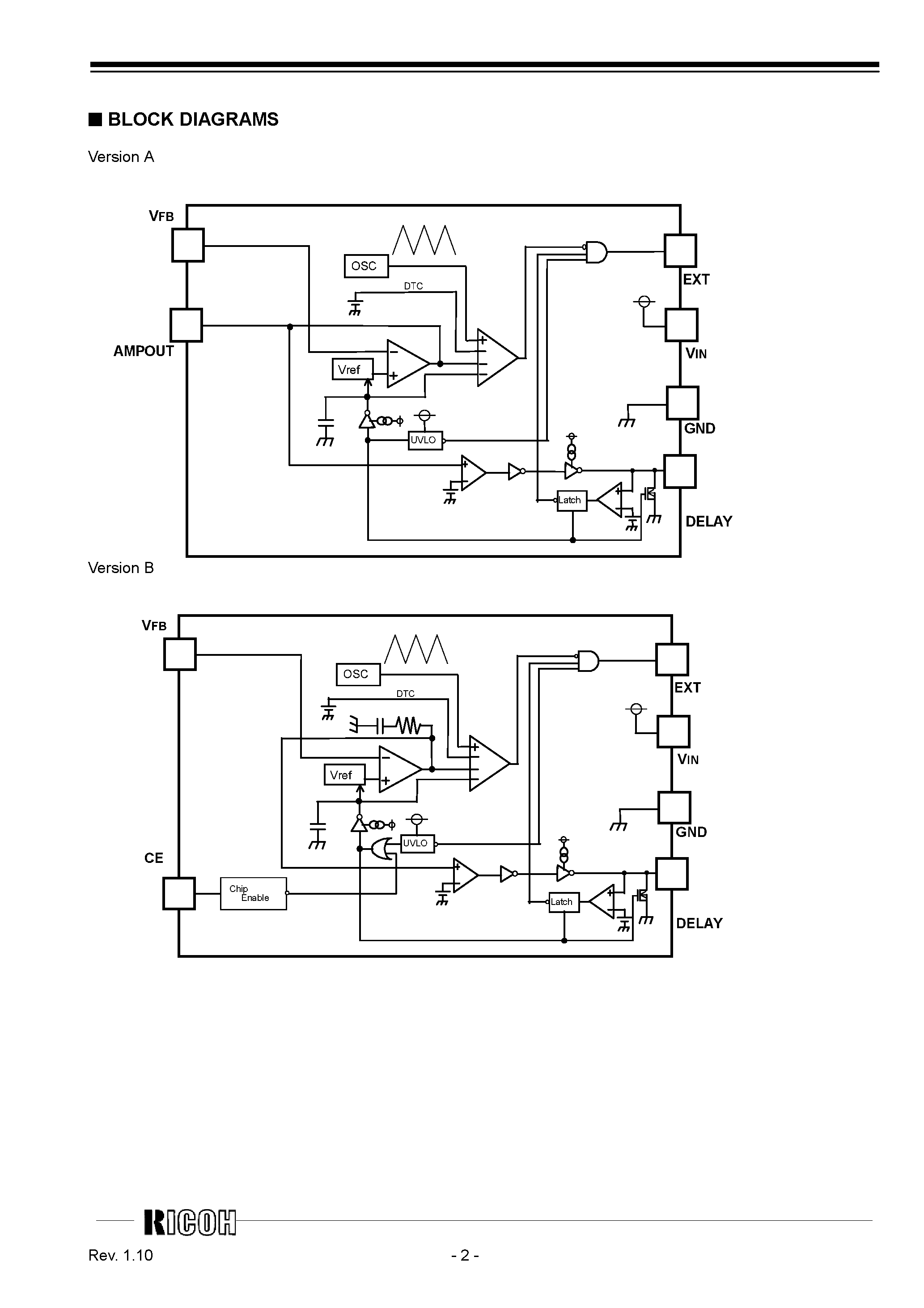 Datasheet R1211D002A-TR - Step-up DC/DC Controller page 2