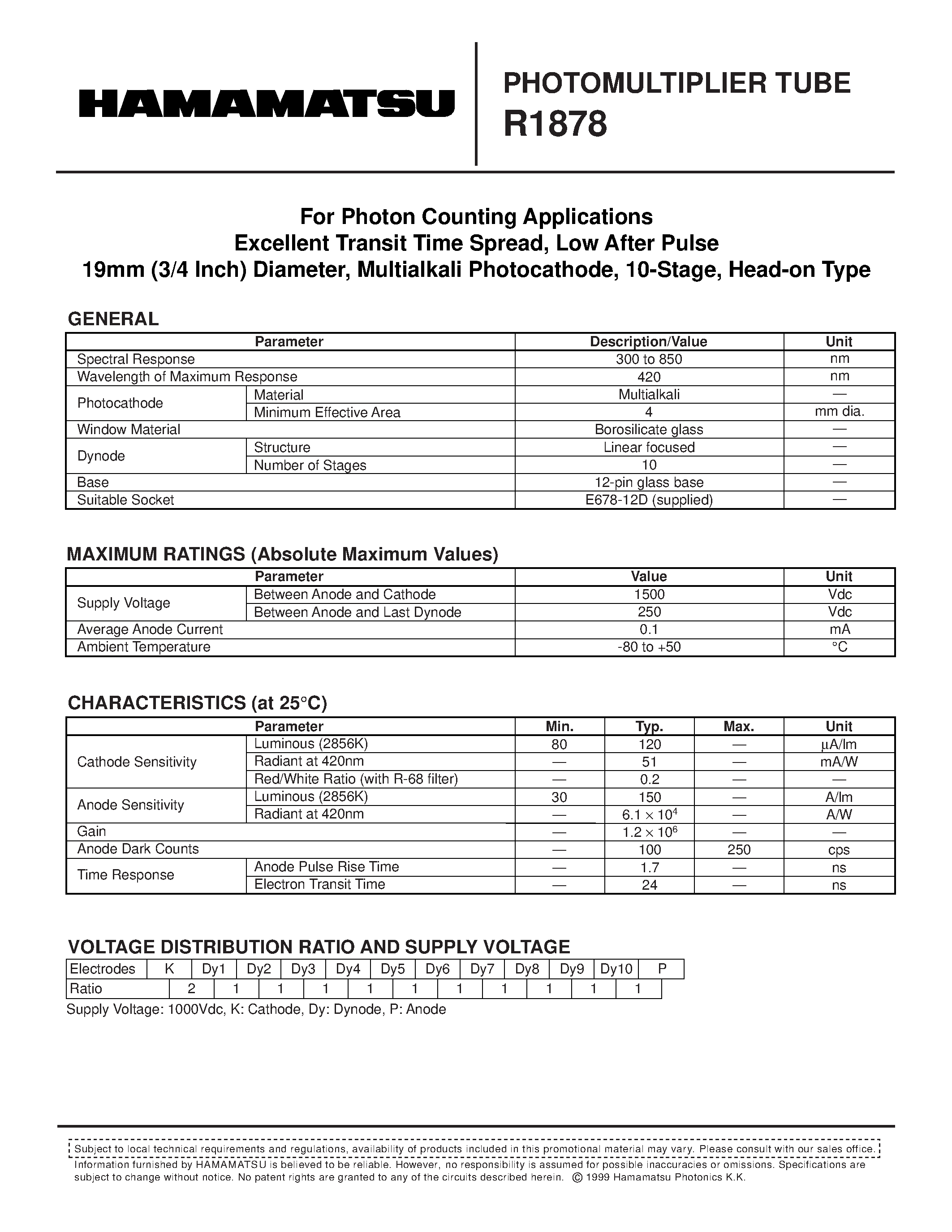 Даташит R1800F - TECHNICAL SPECIFICATIONS OF HIGH VOLTAGE FAST RECOVERY RECTIFIER страница 1
