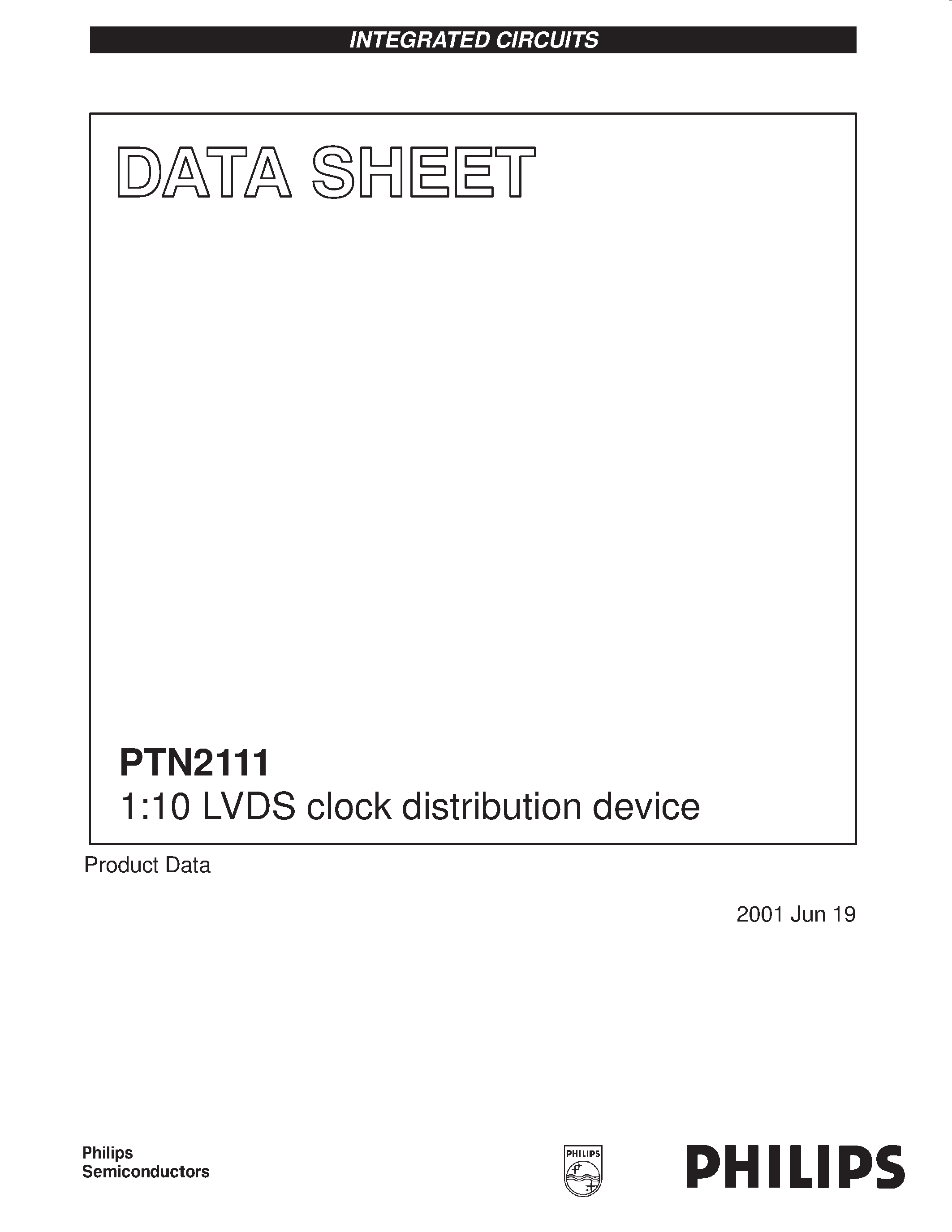 Datasheet PTN2111 - 1:10 LVDS clock distribution device page 1