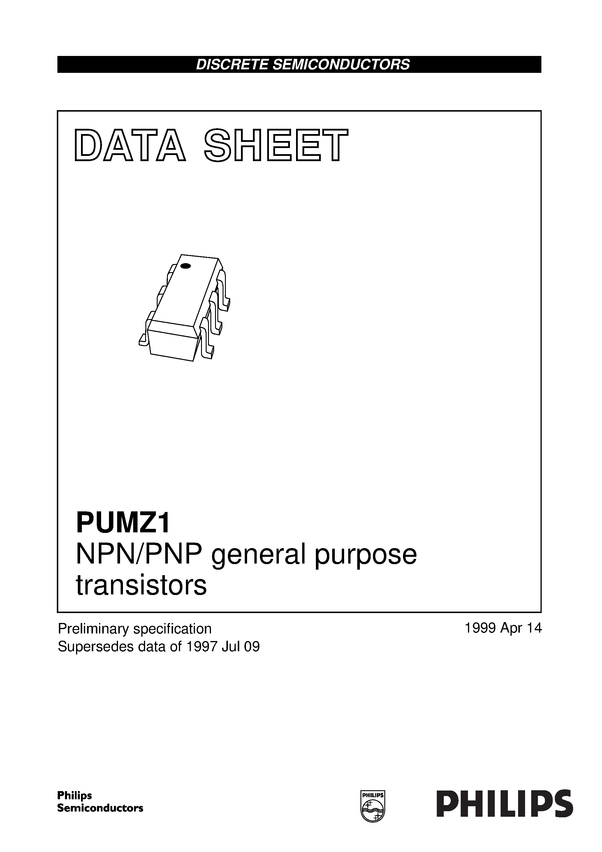 Даташит на микросхему PUMZ1 страница 1 Даташит PUMZ1 - NPN/PNP general purpose transistors страница 1