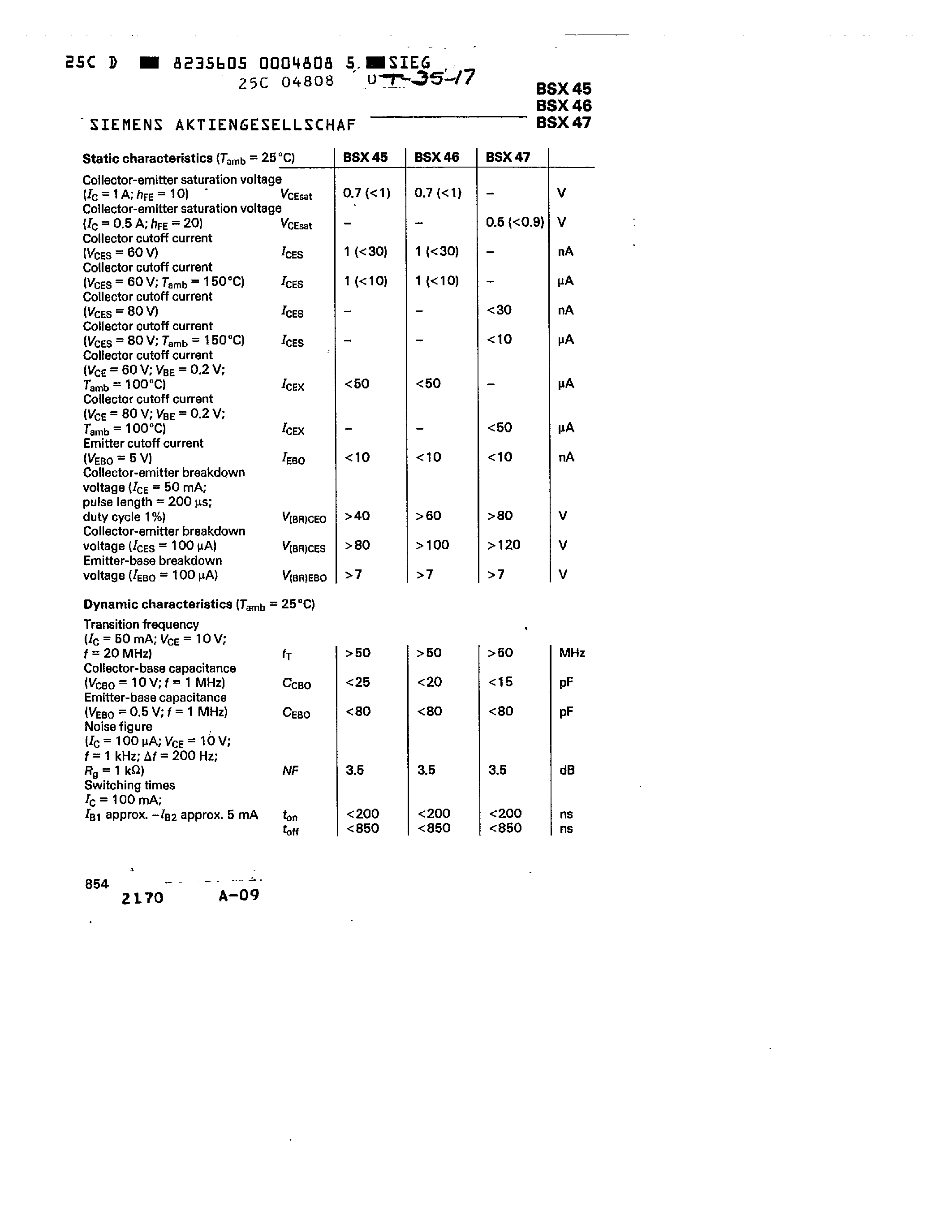 Datasheet Q60218-X45-V16 - NPN SILICON PLANAR TRANSISTORS page 2