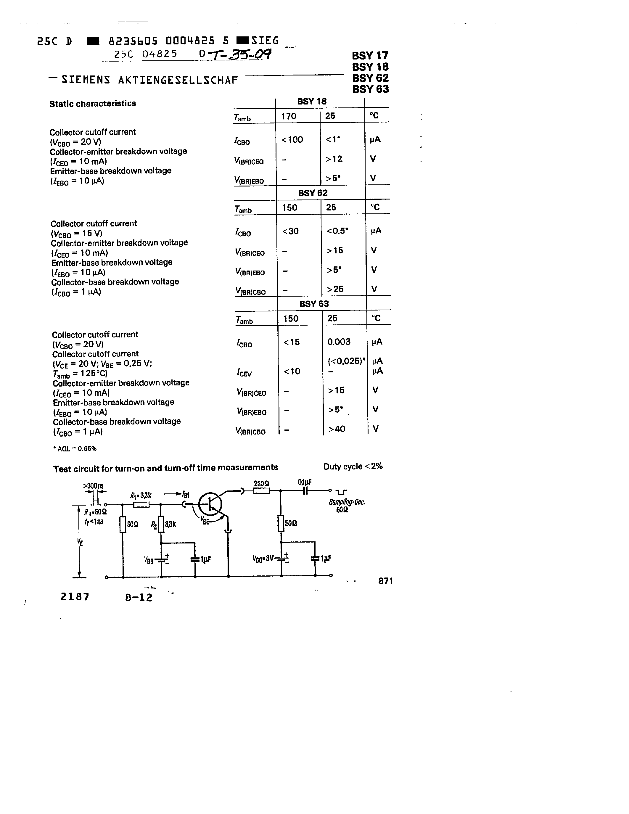 Datasheet Q60218-Y62-B page 2 Datasheet Q60218-Y62-B - NPN TRANSISTORS FOR SWITCHING APPLICATIONS page 2