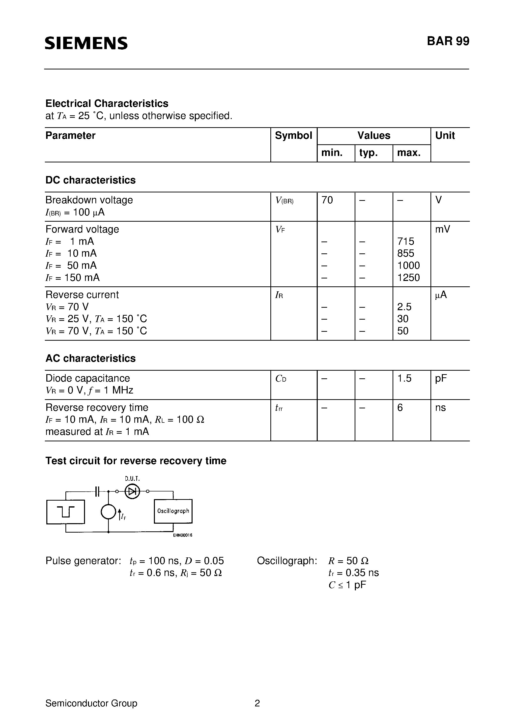 Даташит на микросхему Q62702-A388 страница 2 Даташит Q62702-A388 - Silicon Switching Diode (For high-speed switching) страница 2