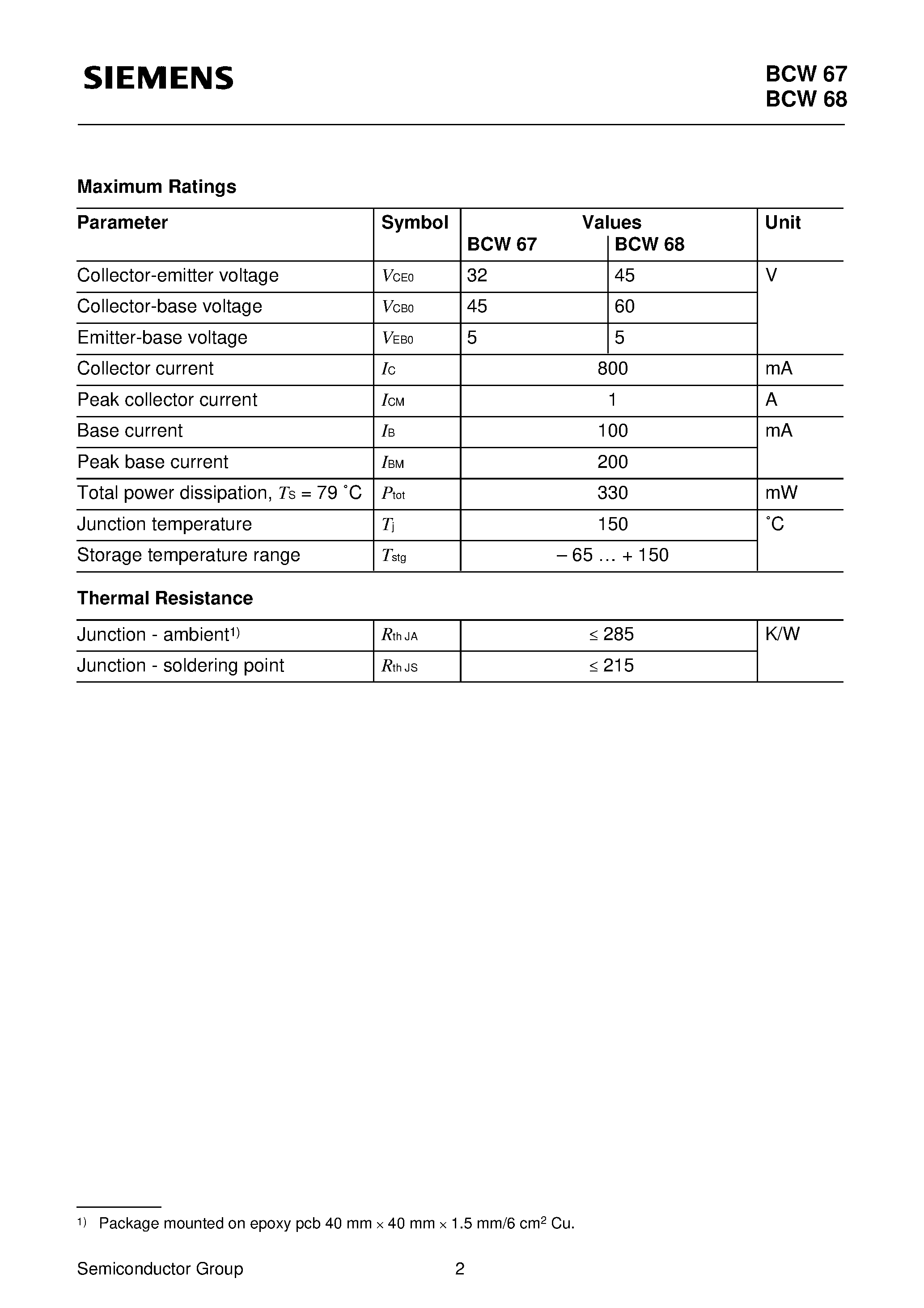 Datasheet Q62702-C1560 - PNP Silicon AF Transistors (For general AF applications High current gain) page 2