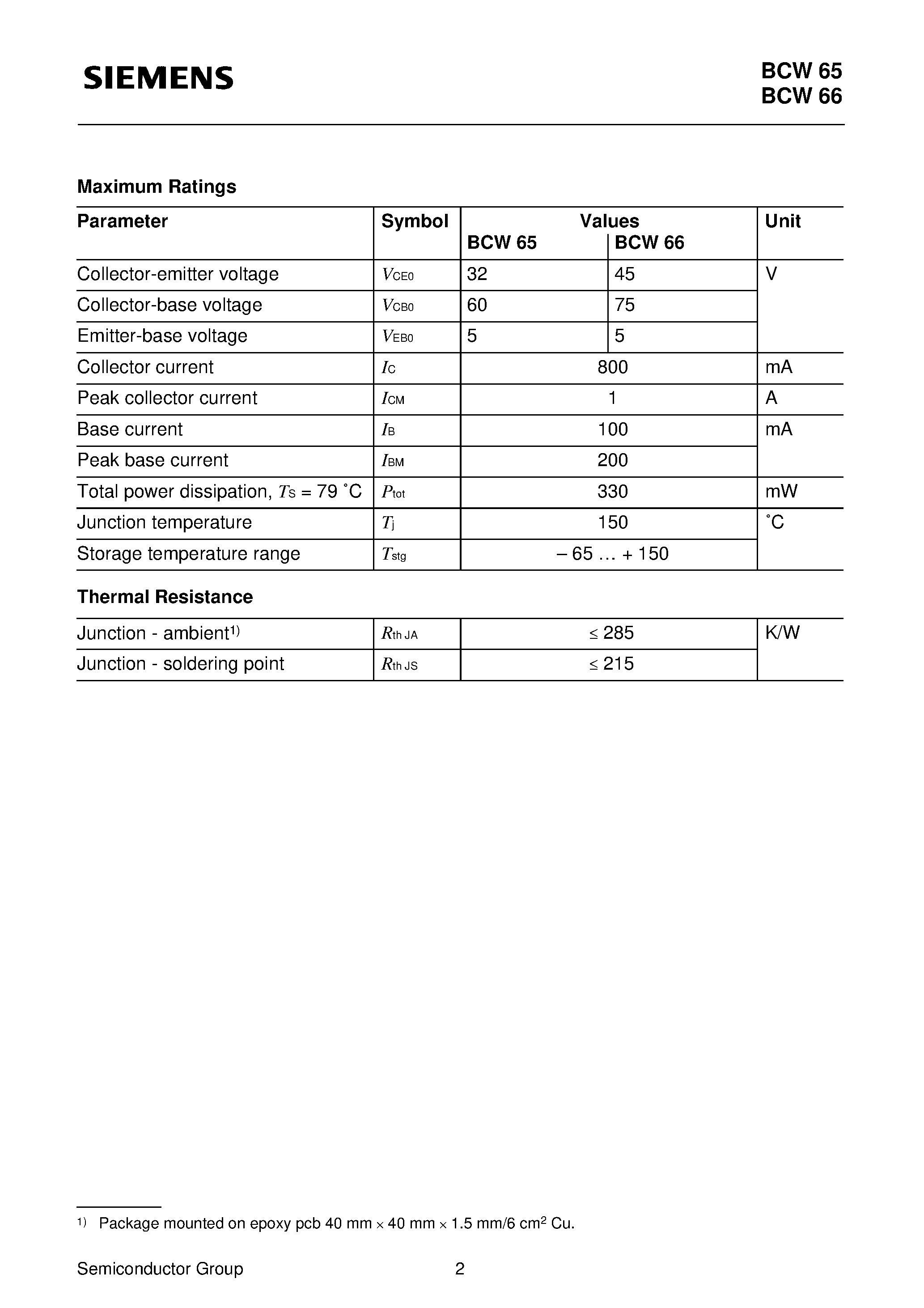 Datasheet Q62702-C1632 - NPN Silicon AF Transistors (For general AF applications High current gain) page 2