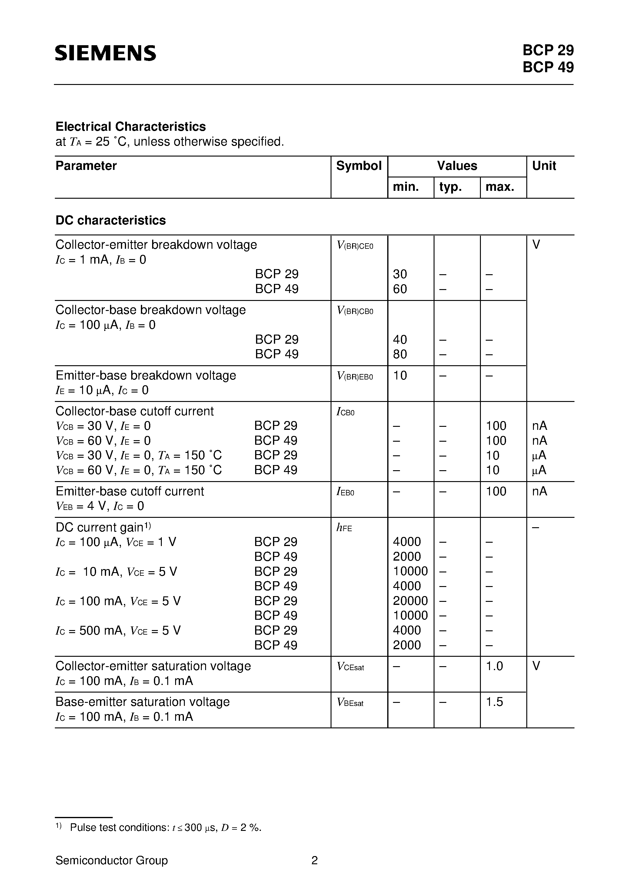 Datasheet Q62702-C2136 - NPN Silicon Darlington Transistors (For general AF applications High collector current High current gain) page 2