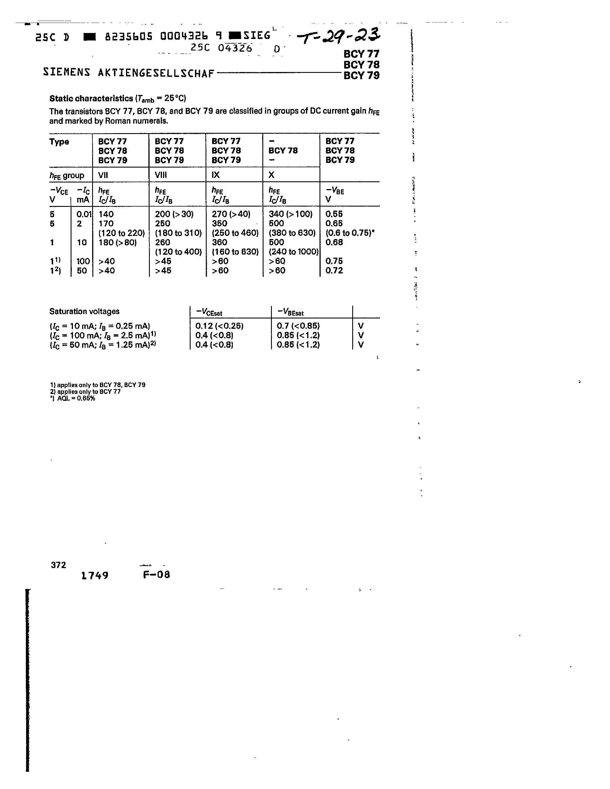 Datasheet Q62702-C327-V1 - PNP SILICON PLANAR TRANSISTORS page 2