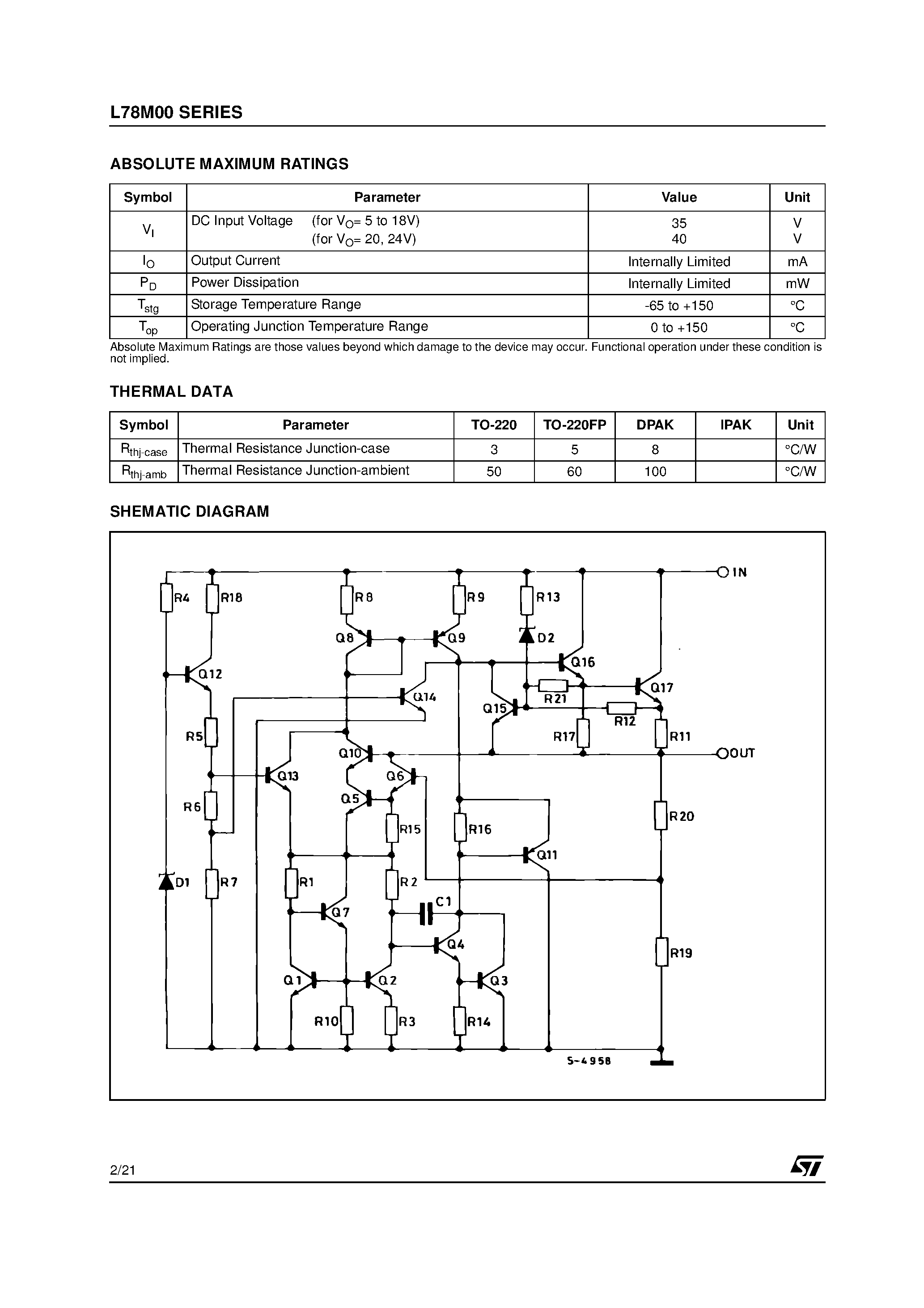 Datasheet L78M08 - POSITIVE VOLTAGE REGULATORS page 2