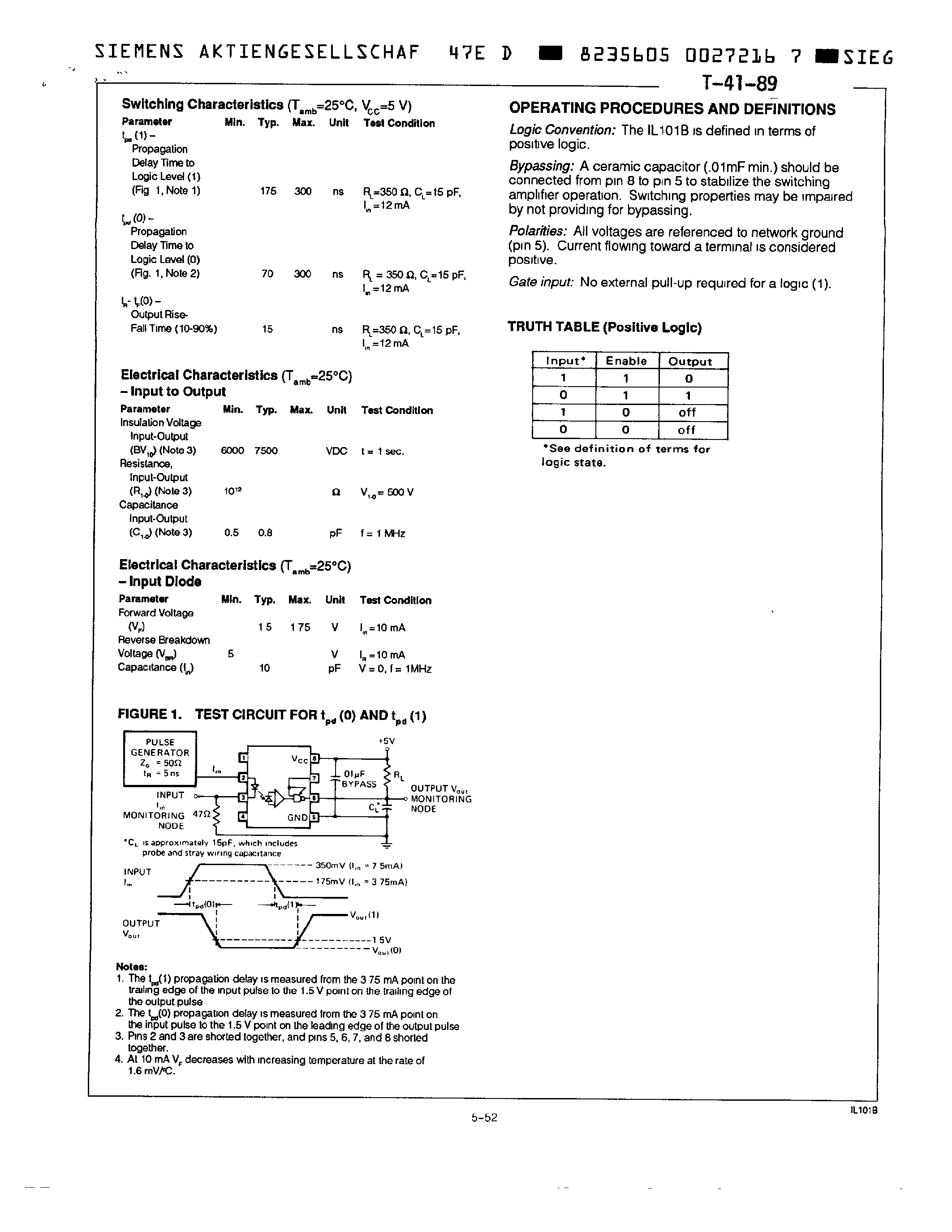Datasheet IL101B page 2 Datasheet IL101B - HIGH SPEED THREE STATE OPTOCOUPLER page 2