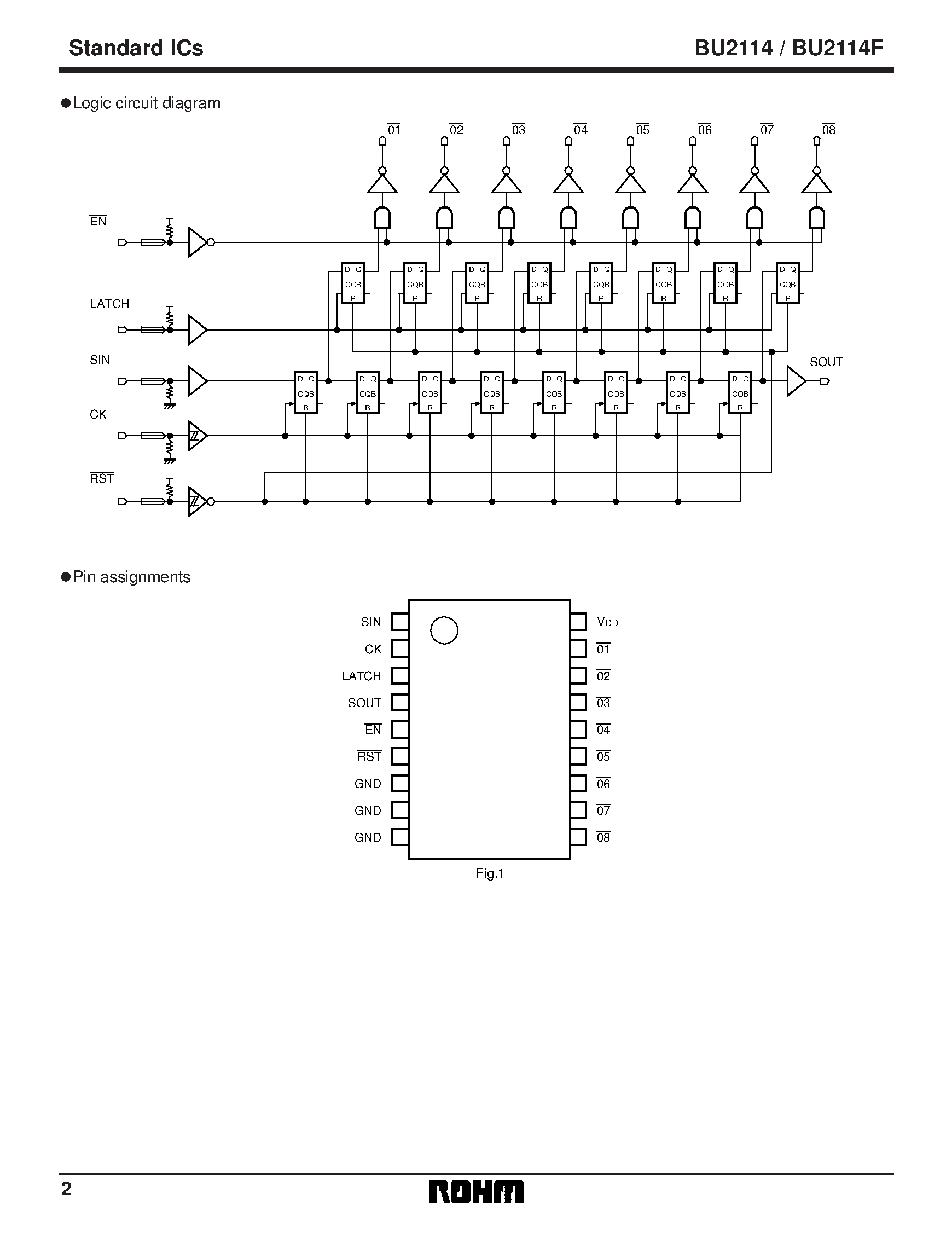 Даташит на микросхему BU2114F страница 2 Даташит BU2114F - 8-bit shift register and latch driver страница 2