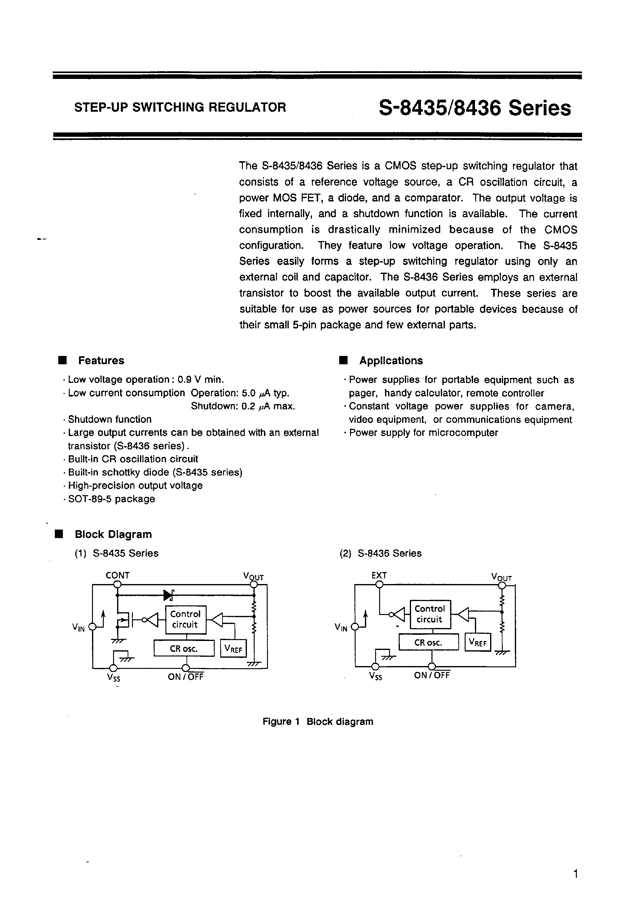 Datasheet S-8435AF-SK-T1 - STEP-UP SWITCHING REGULATOR page 2