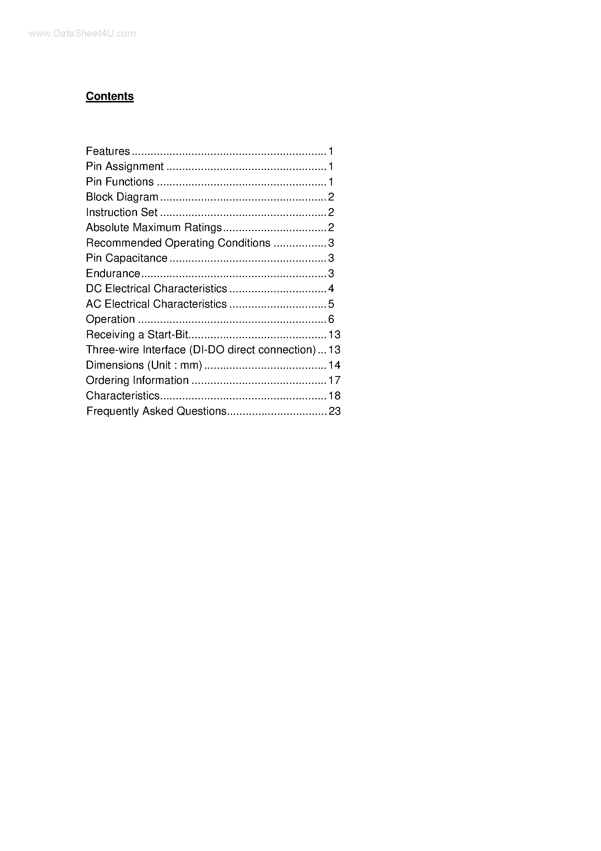 Datasheet S-93C56A page 1 Datasheet S-93C56A - CMOS SERIAL E2PROM page 1