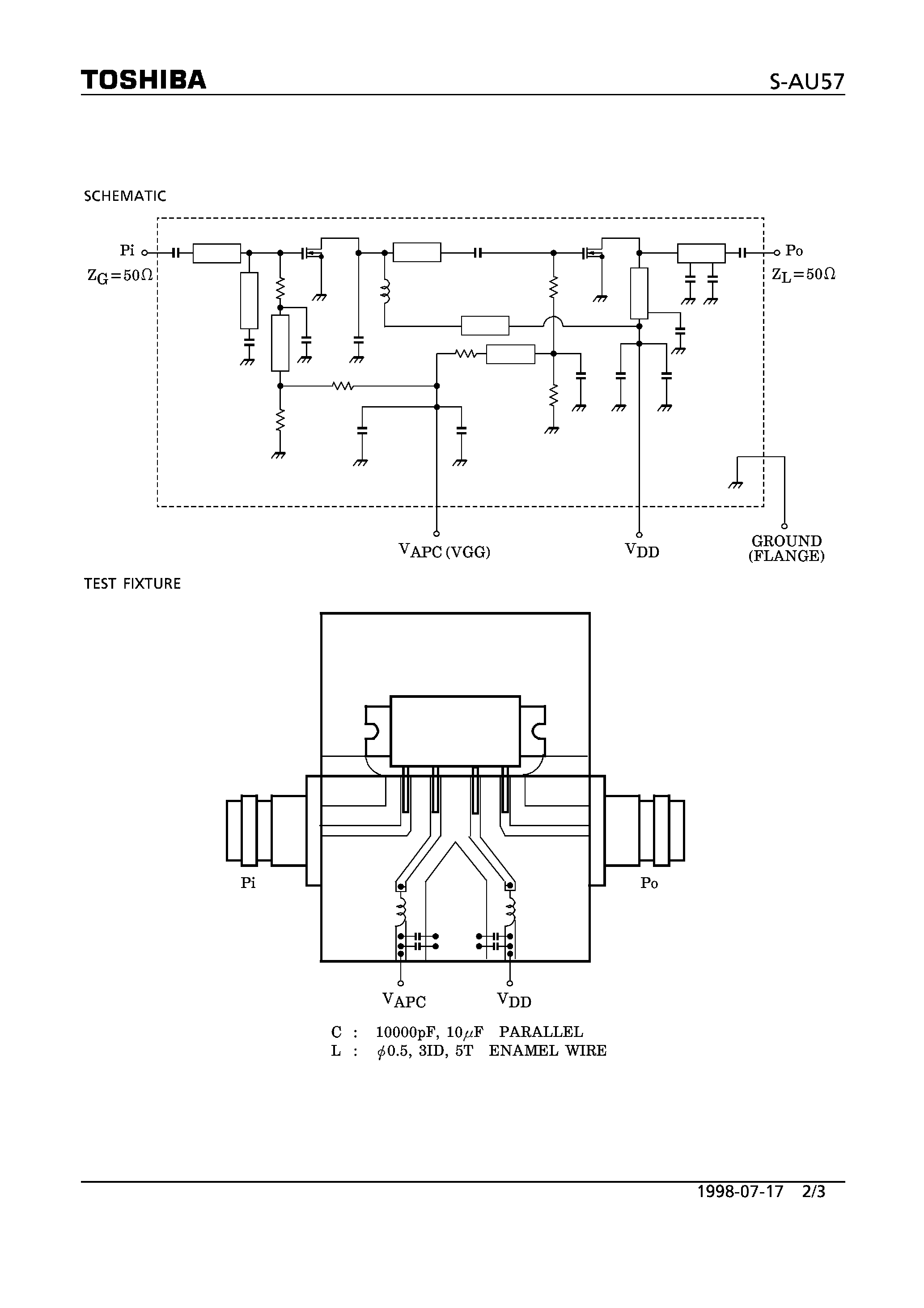 Datasheet S-AU57 - UHF BAND HAM FA RF POWER AMPLIFIER MODULE HAND-HELD TRANSCEIVER page 2